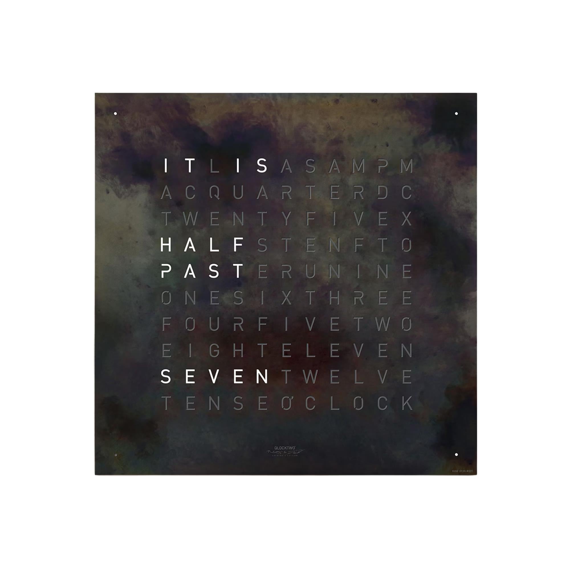 QLOCKTWO Earth 45 Creators Edition Raw Iron English Wall Clock QT4ENRI-UK
