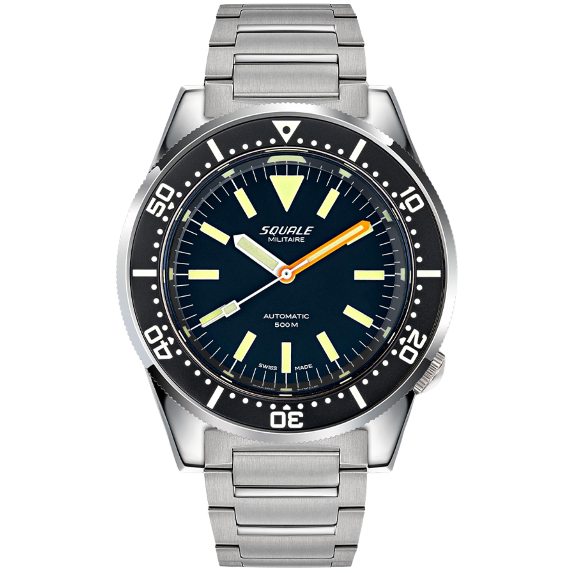 Squale 1521 Militaire 42mm Black Dial Steel Mens Automatic Watch 1521MIL.SQ20B