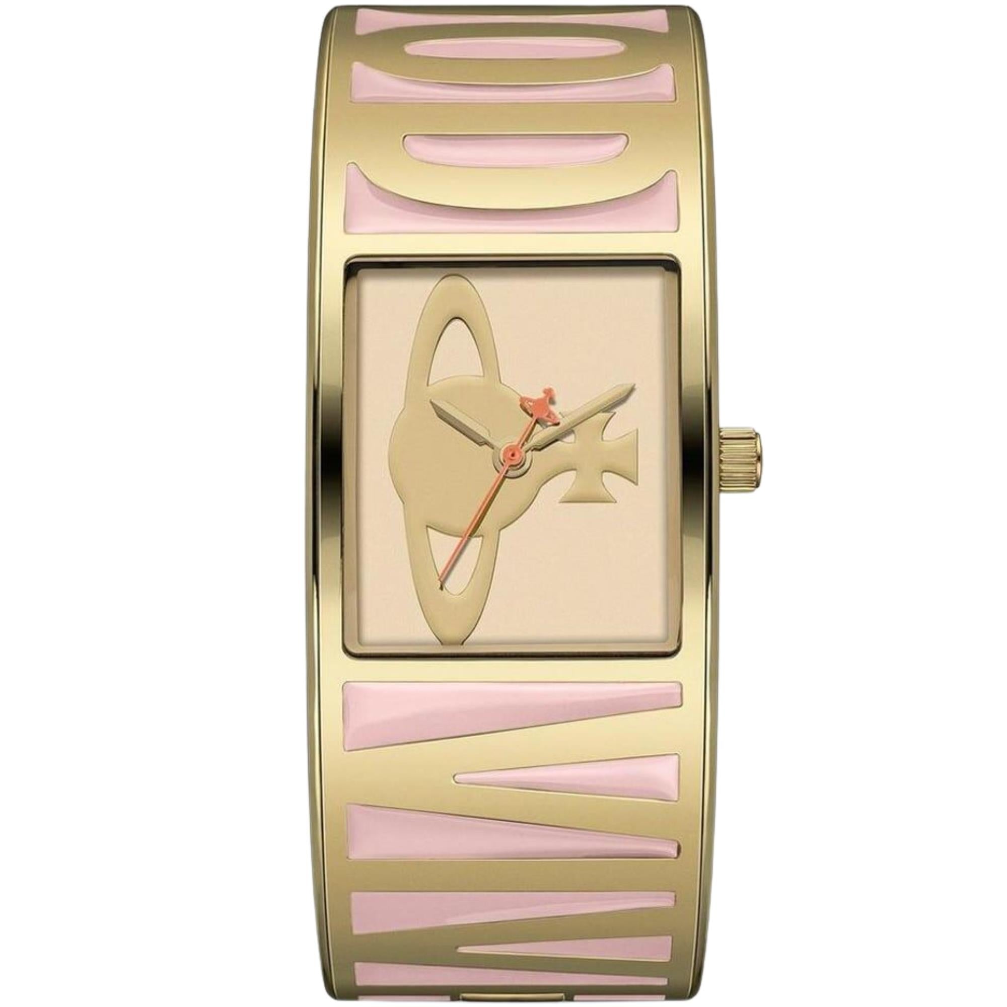 Vivienne Westwood Belvoir 25mm Goldfarbiges Zifferblatt Stahl Damen Quarz Uhr VV325LPKGD