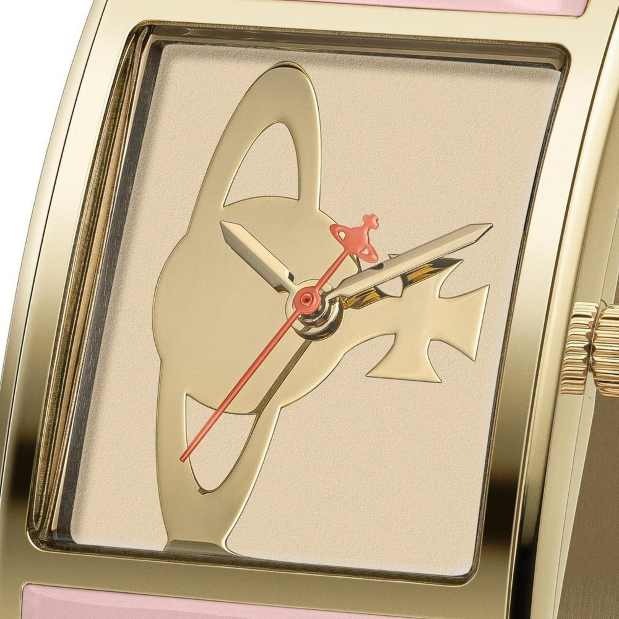 Vivienne Westwood Belvoir 25mm Goldfarbiges Zifferblatt Stahl Damen Quarz Uhr VV325LPKGD