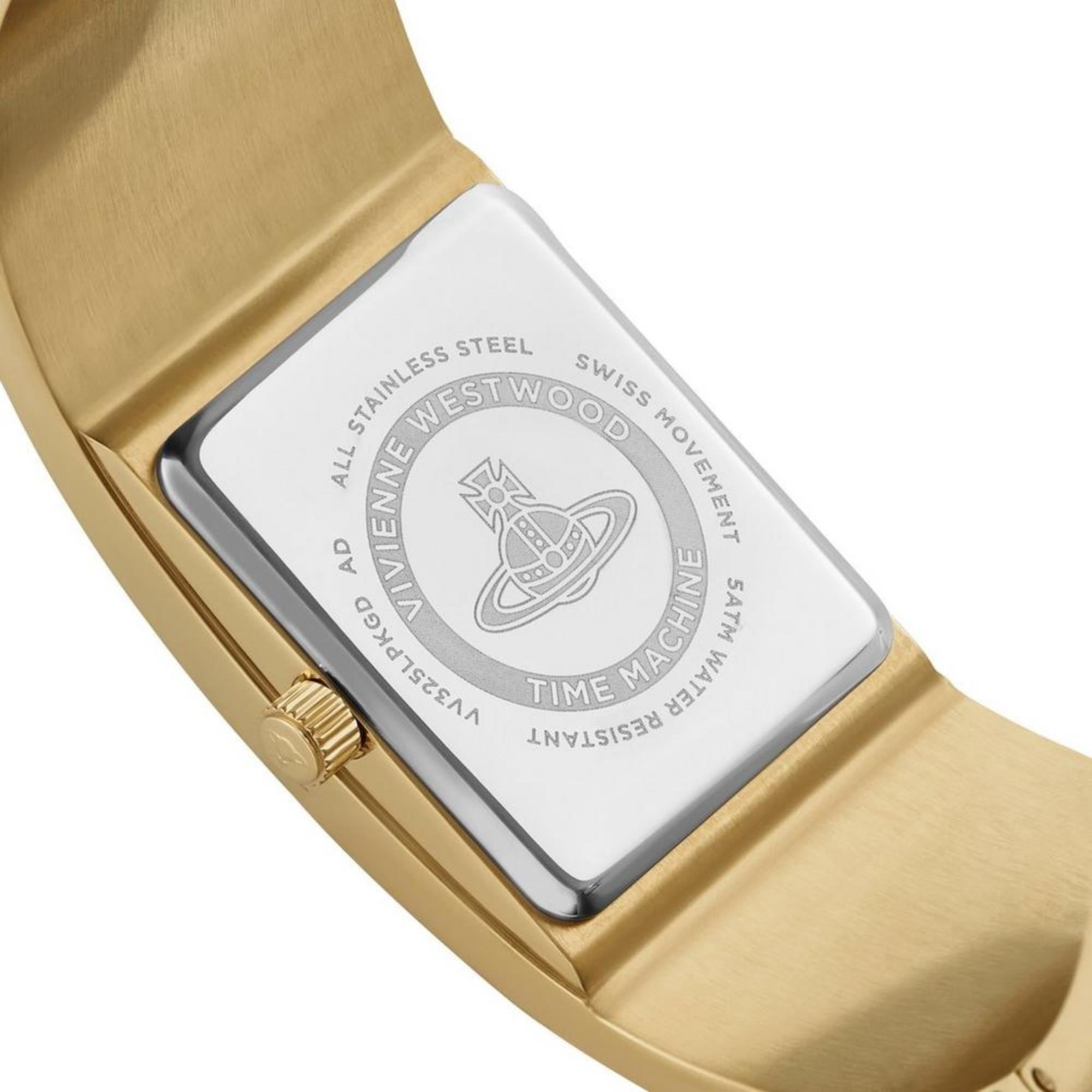 Vivienne Westwood Belvoir 25mm Goldfarbiges Zifferblatt Stahl Damen Quarz Uhr VV325LPKGD
