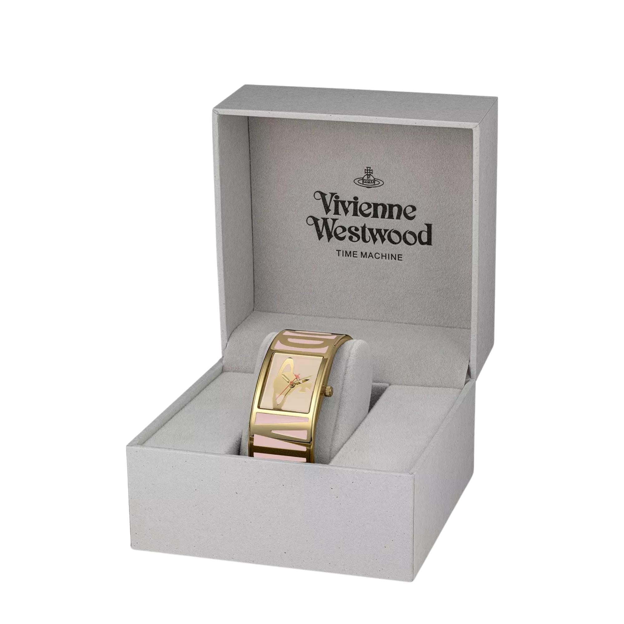 Vivienne Westwood Belvoir 25mm Goldfarbiges Zifferblatt Stahl Damen Quarz Uhr VV325LPKGD