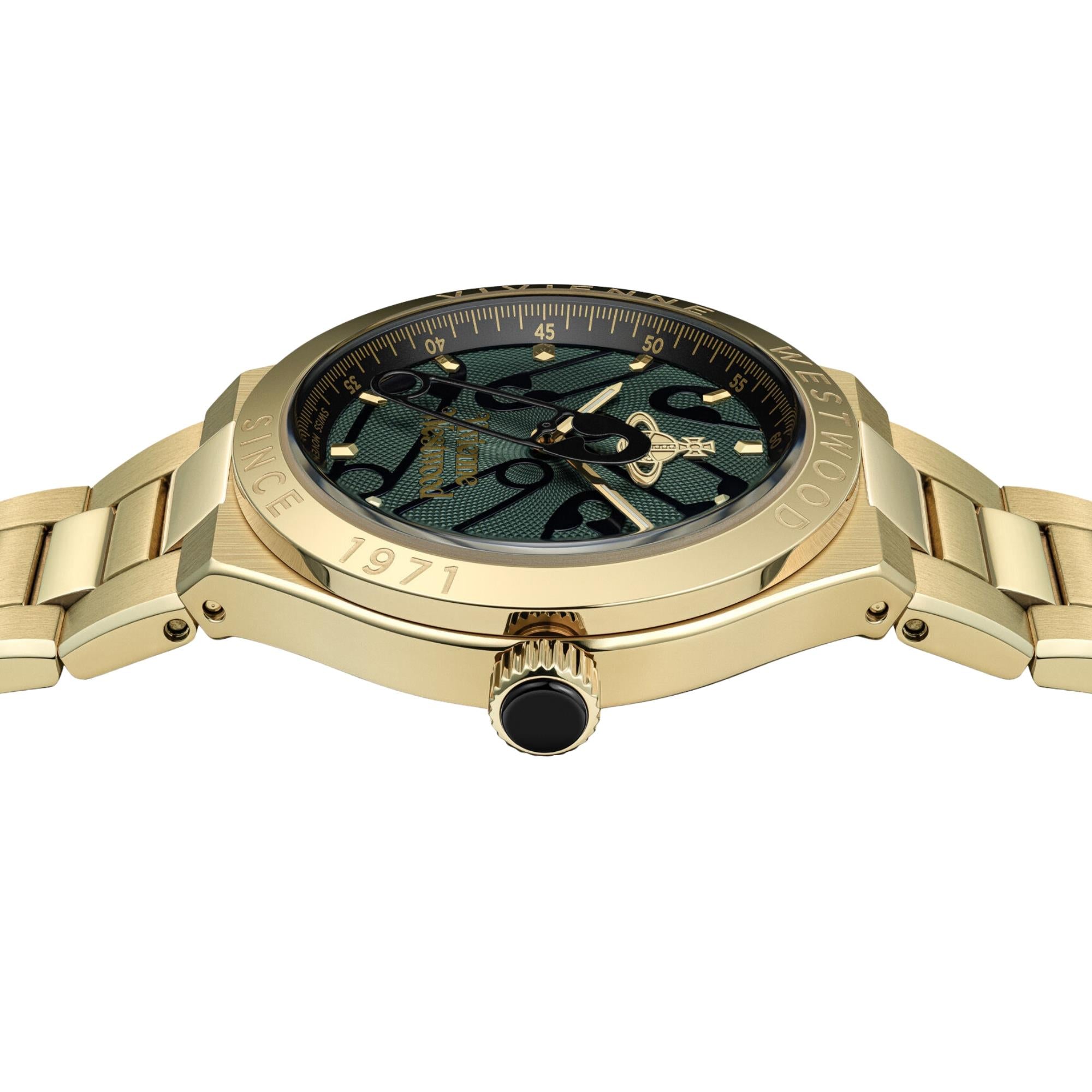 Vivienne Westwood Berwick 37mm Green Dial Steel Quartz Watch VV345GRGD