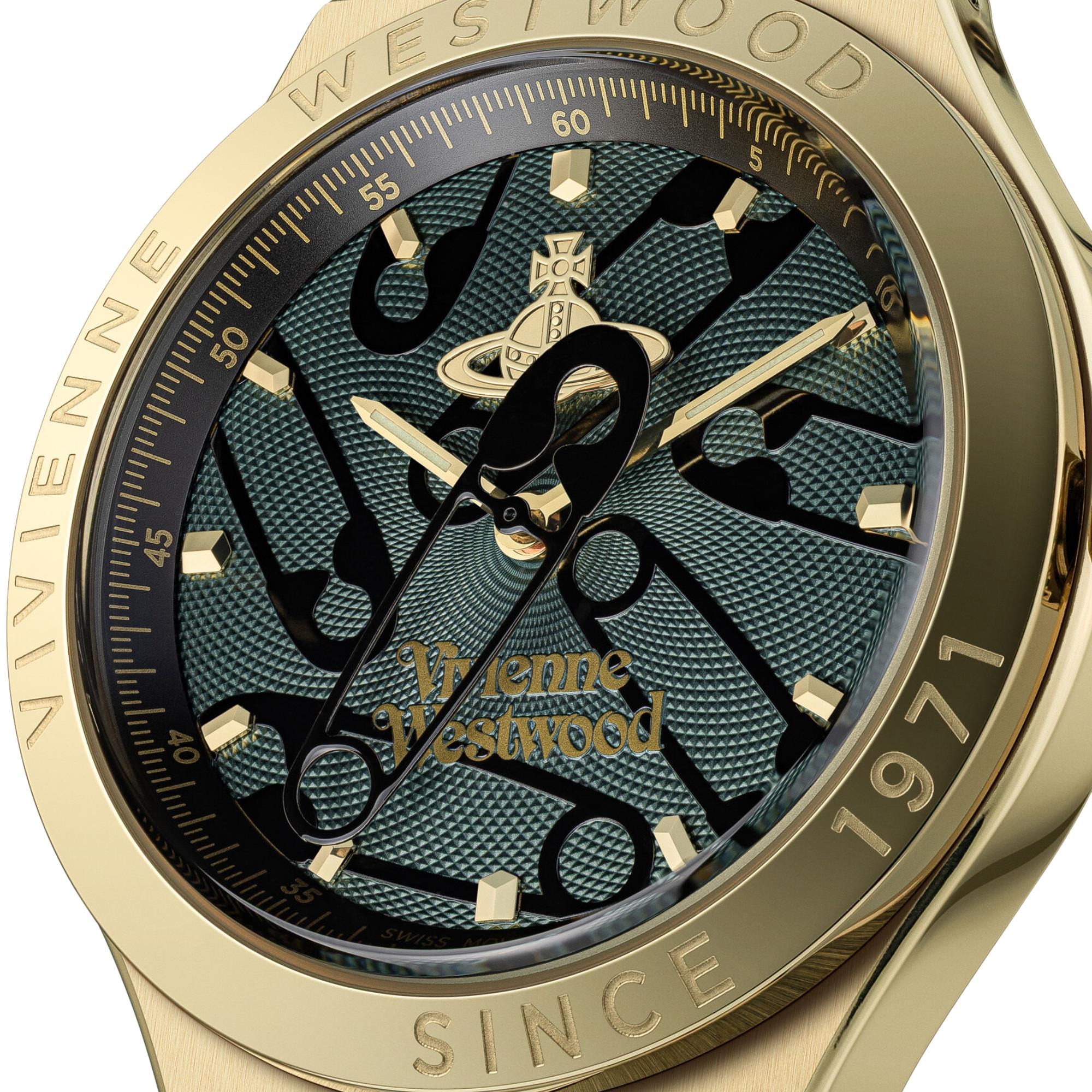 Vivienne Westwood Berwick 37mm Green Dial Steel Quartz Watch VV345GRGD