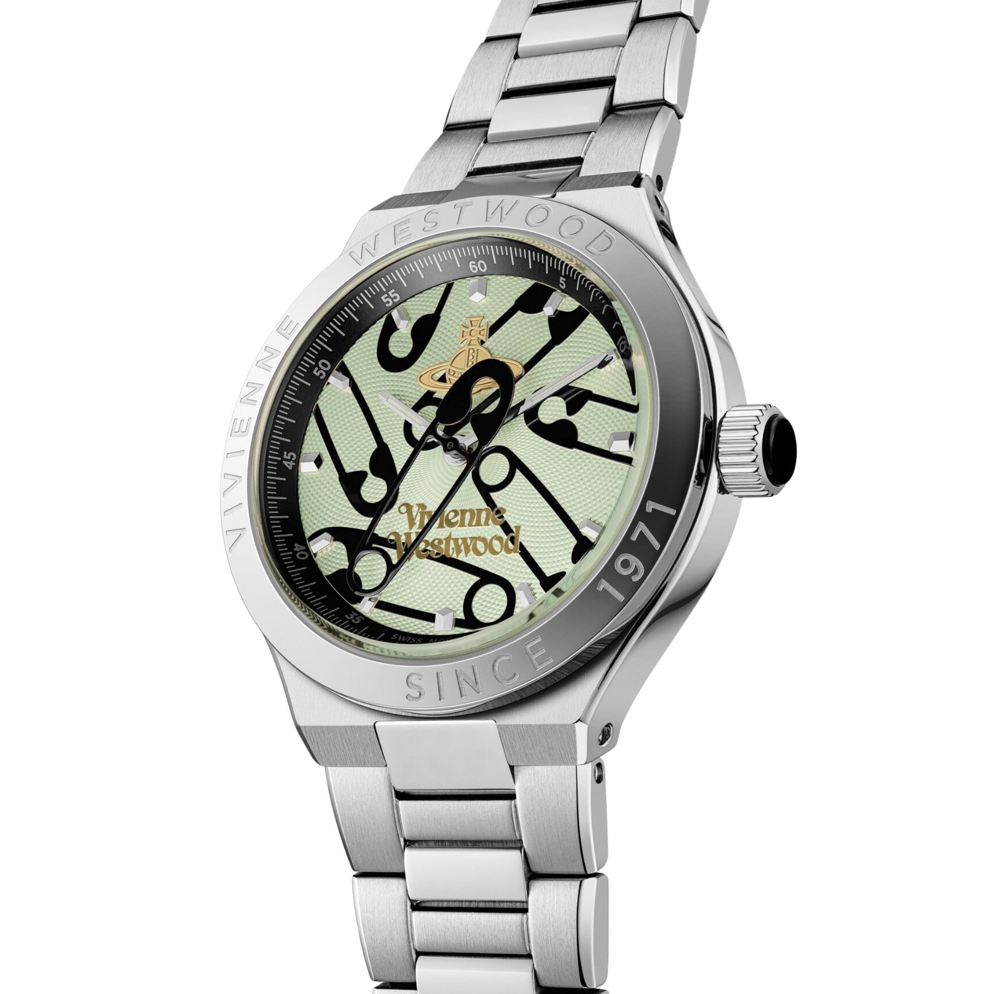 Vivienne Westwood Berwick 37mm Green Dial Steel Quartz Watch VV345LUMSL