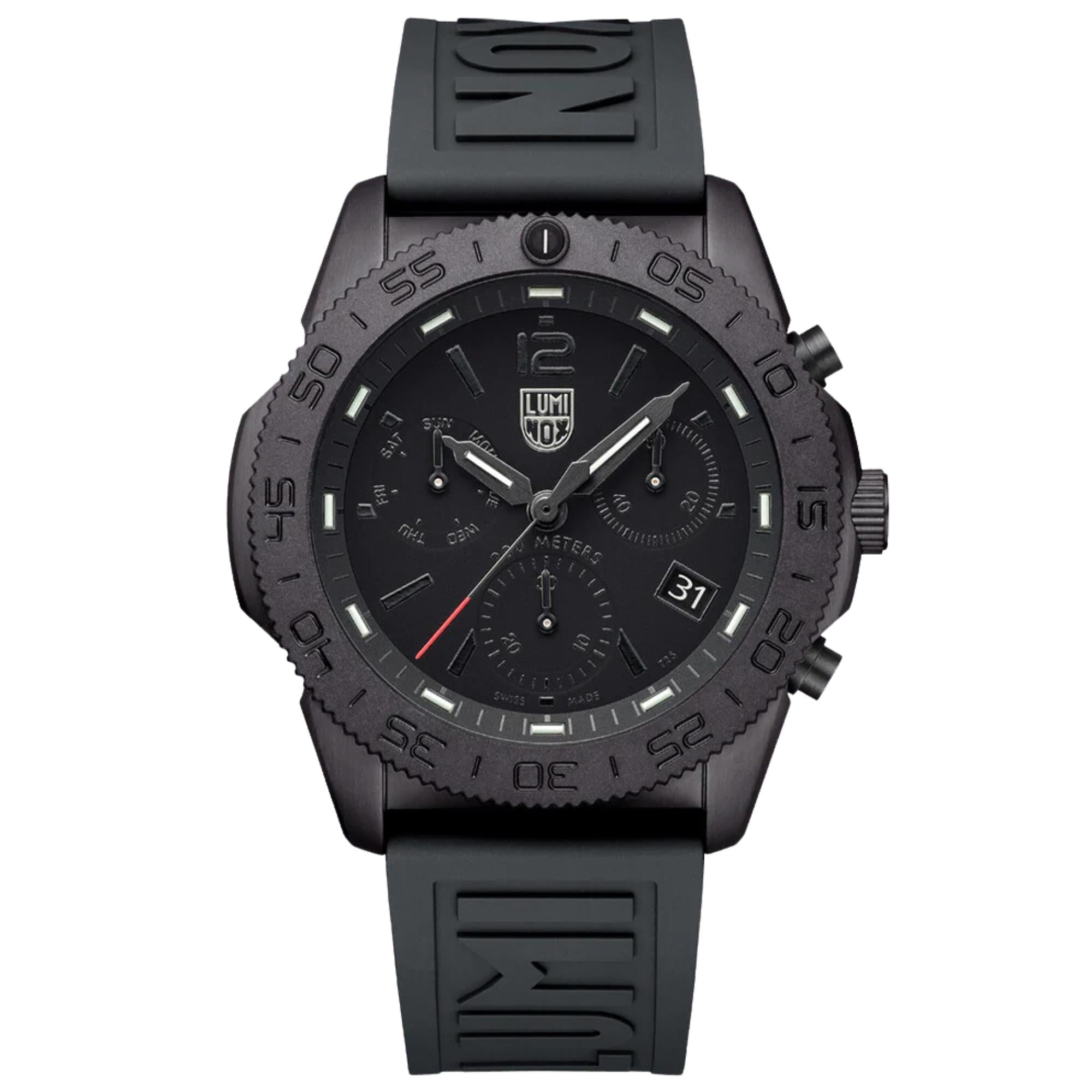 Luminox Pacific Diver 44mm Chronograph Schwarzes Zifferblatt Gummi Herren Quarzuhr XS.3141.BO.1
