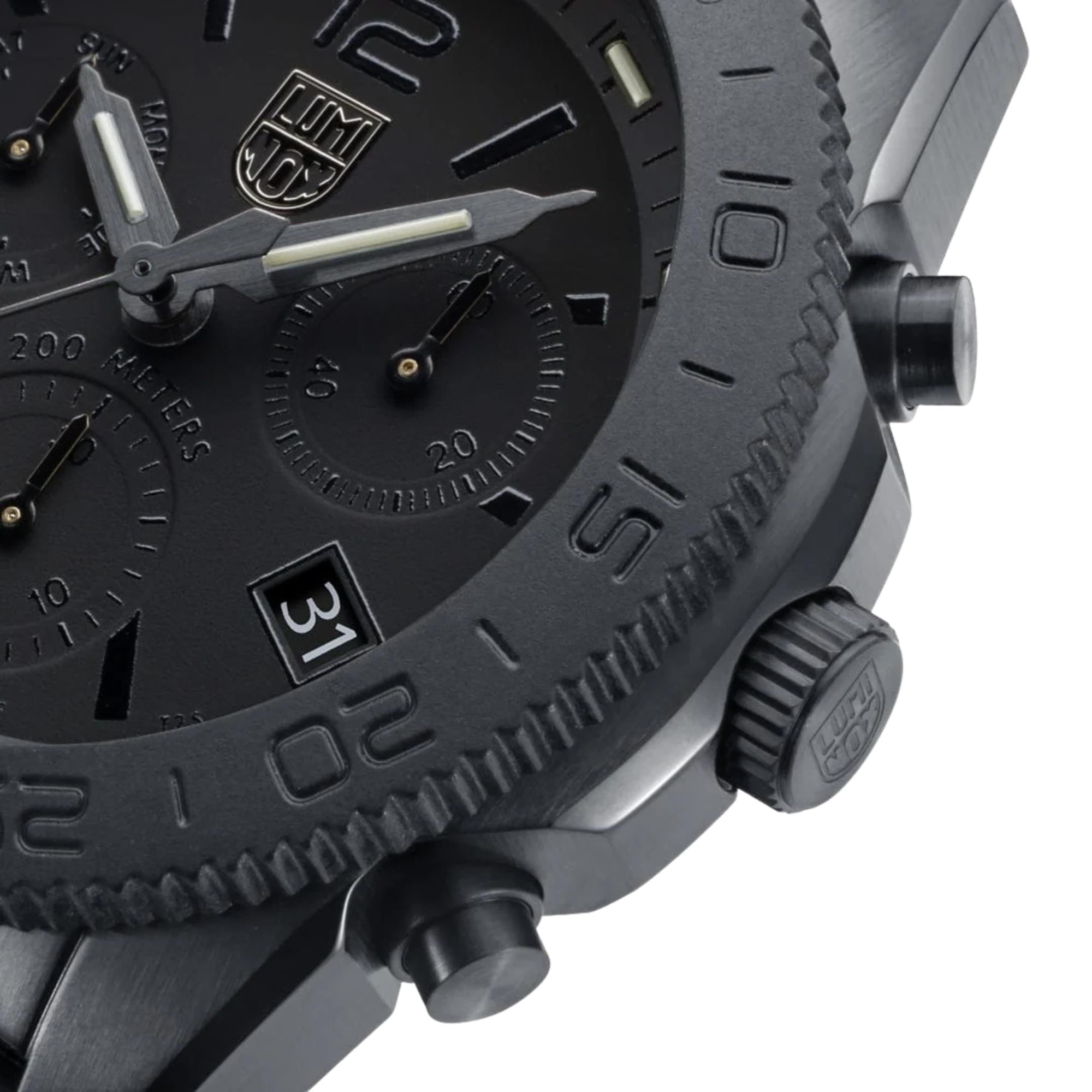 Luminox Pacific Diver 44mm Chronograph Schwarzes Zifferblatt Gummi Herren Quarzuhr XS.3141.BO.1