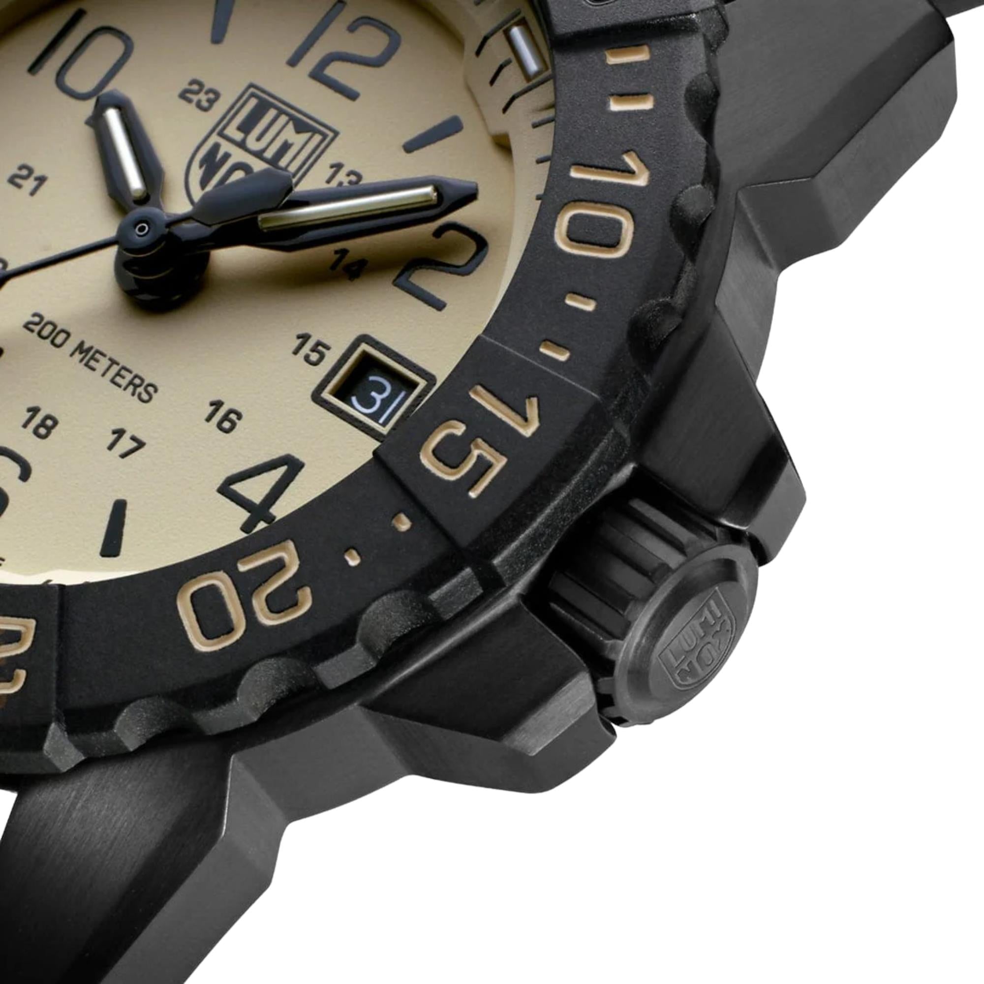 Luminox Navy Seal Foundation45mm Sand-Coloured Dial Rubber Mens Quartz Watch XS.3251.CB.NSF.2