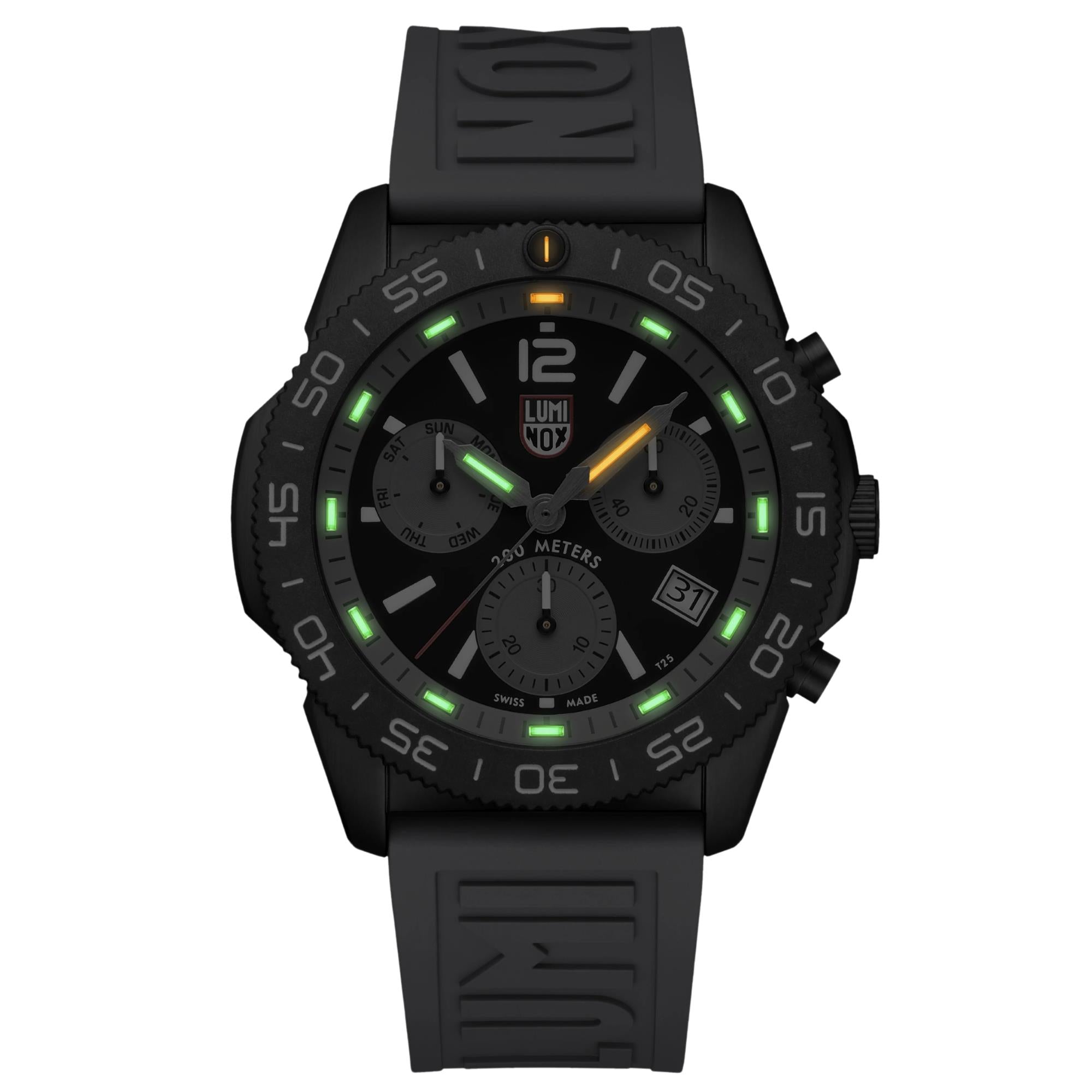 Luminox Pacific Diver 44mm Chronograph Black Dial Rubber Mens Quartz Watch XS.3148