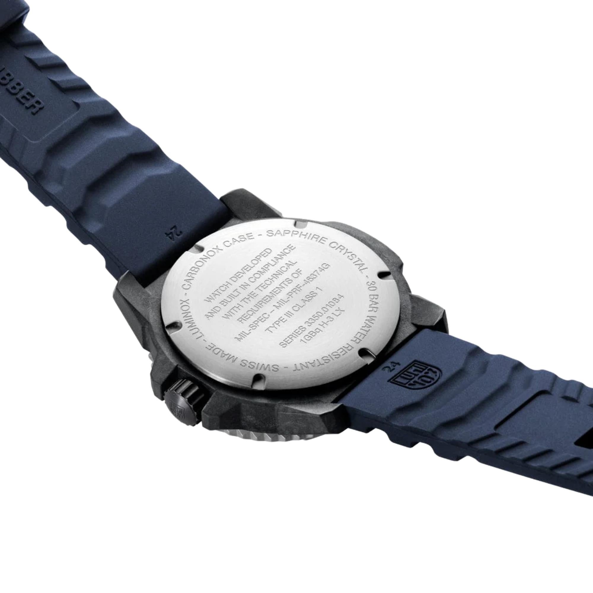 Luminox MIL-SPEC Inspired 46mm Titanium Blue Dial Rubber Mens Quartz Watch XL.3355.2