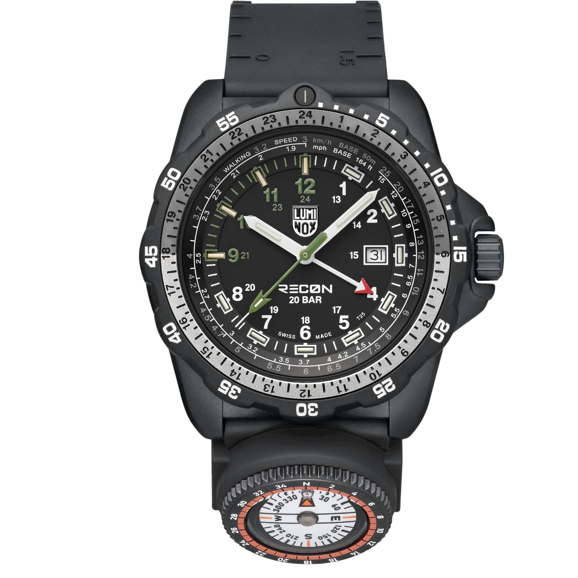 Luminox RECON Nav Spec 46mm Black Dial Rubber Mens Quartz Watch XL.8837.2