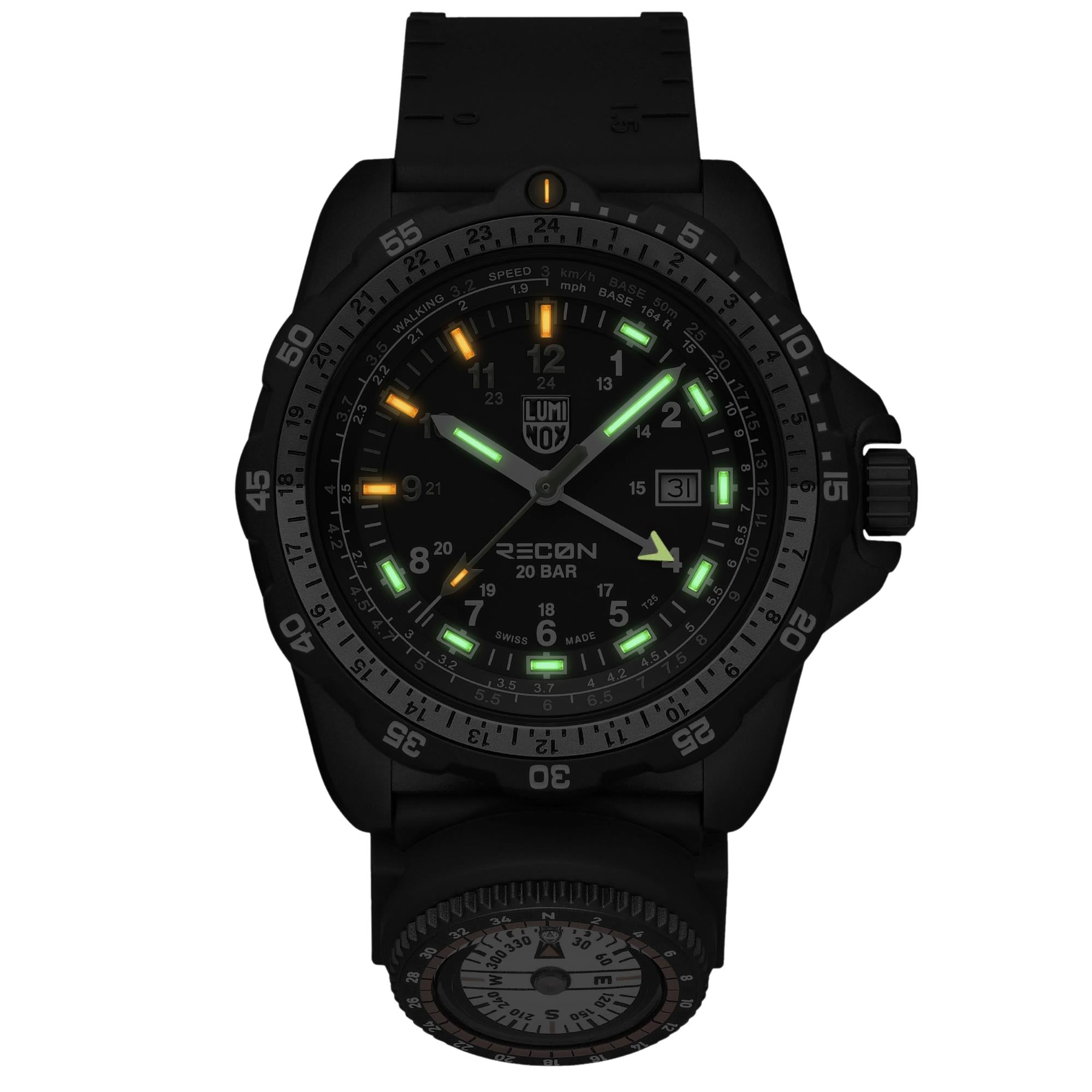 Luminox RECON Nav Spec 46mm Black Dial Rubber Mens Quartz Watch XL.8837.2