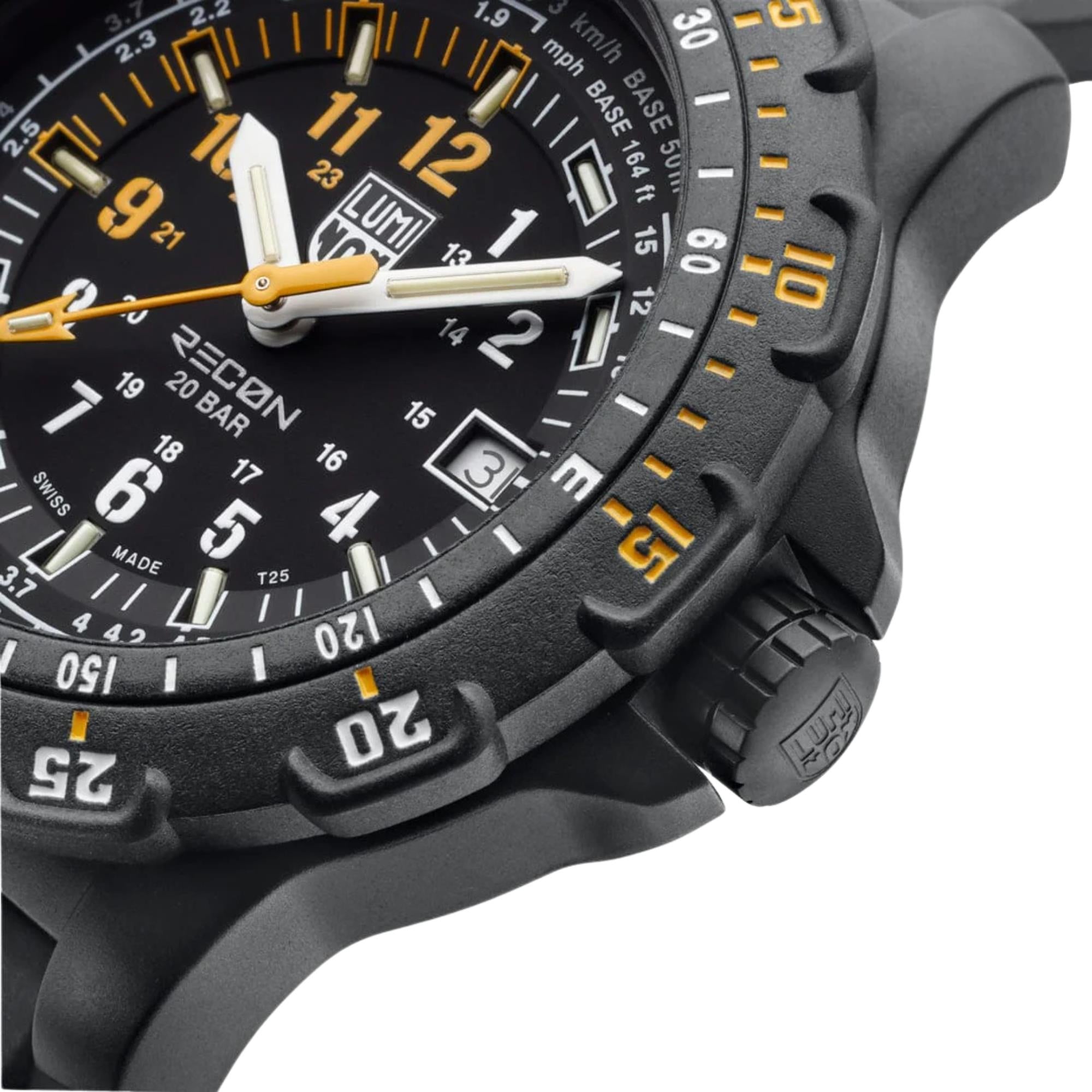 Luminox RECON Point Man 45mm Black Dial Rubber and NATO Mens Quartz Watch XL.8825.H.SET.1