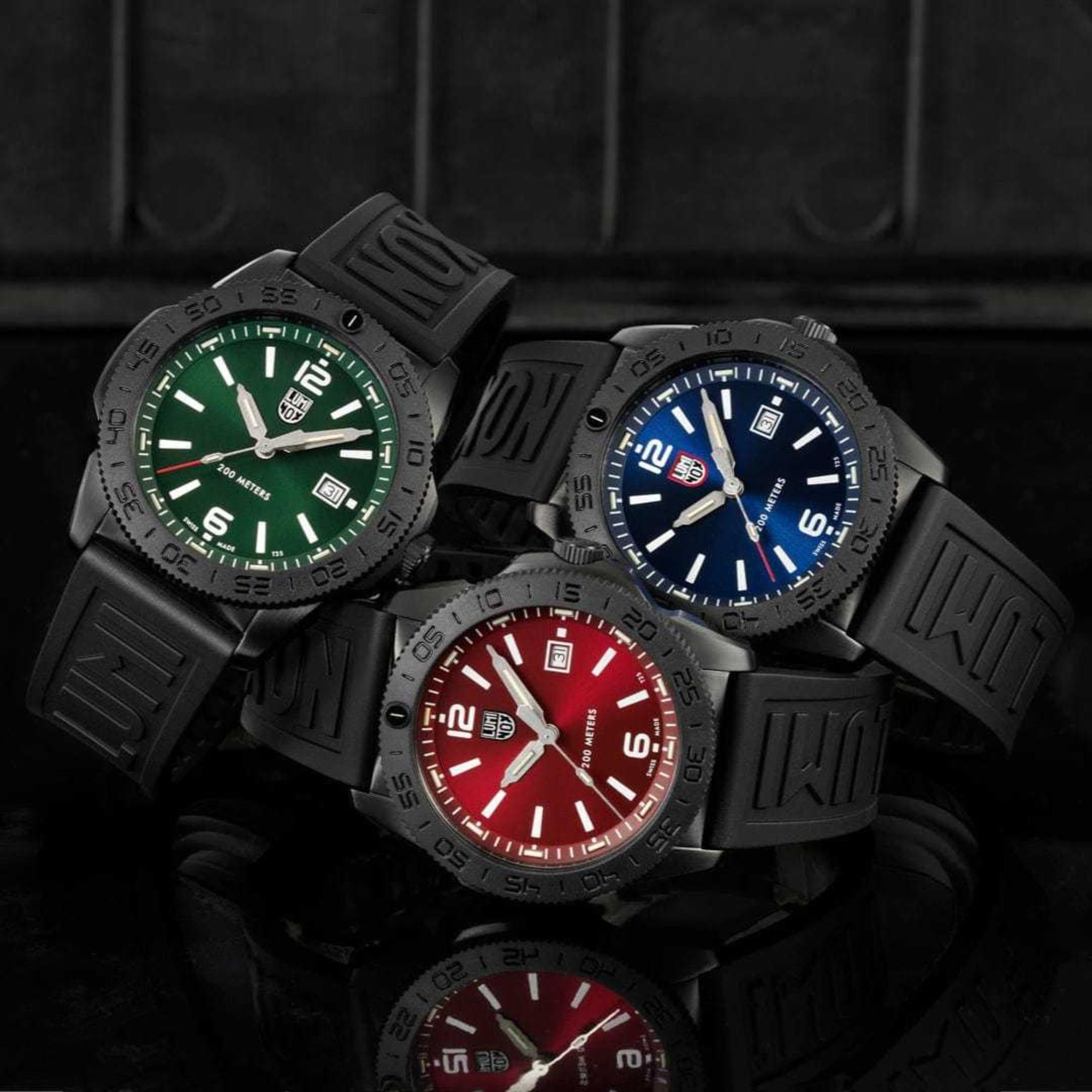 Luminox Pacific Diver 44mm Green Dial Rubber Mens Quartz Watch XS.3137.B