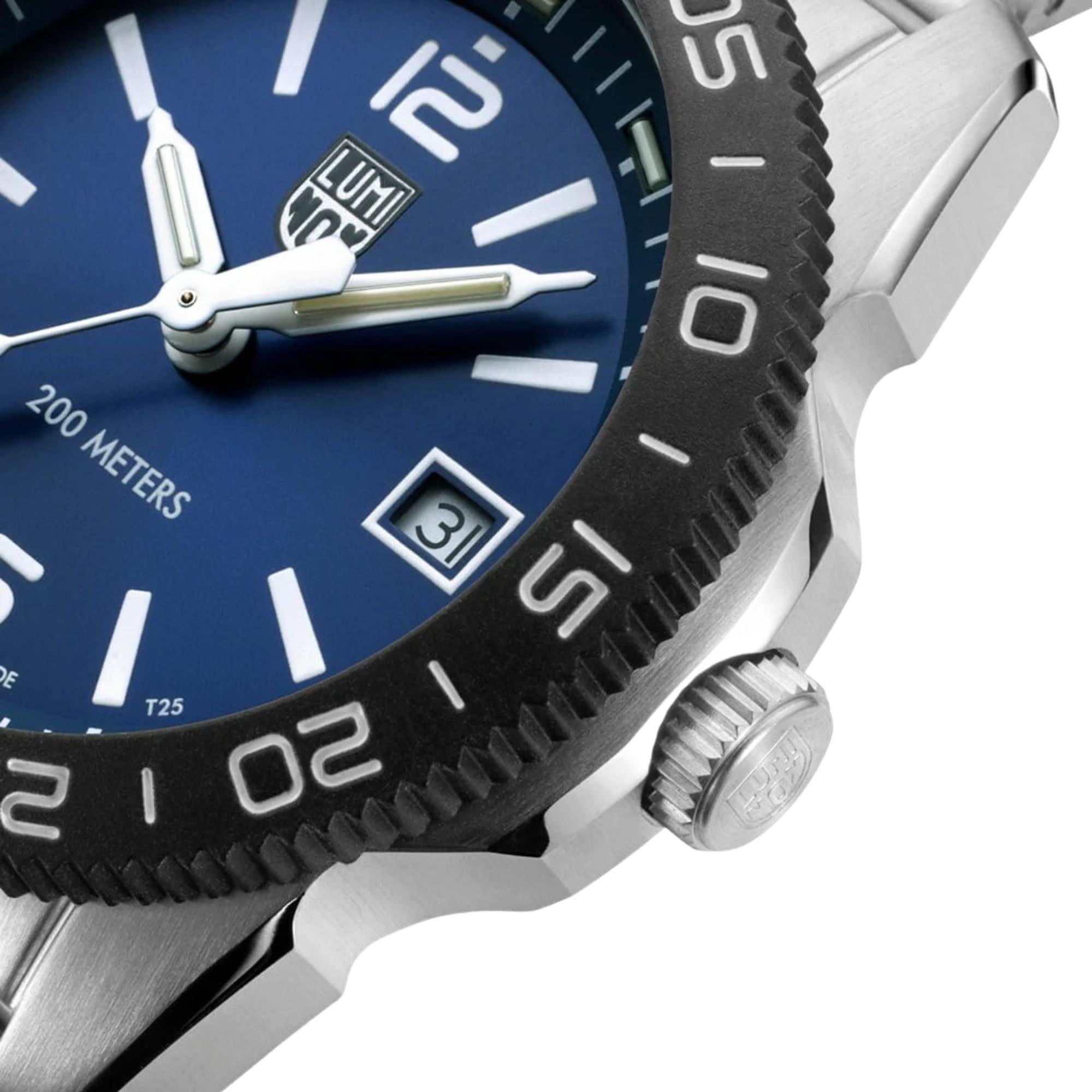 Montre quartz Luminox Pacific Diver Ripple 39mm cadran bleu acier et caoutchouc XS.3123M.SET.1