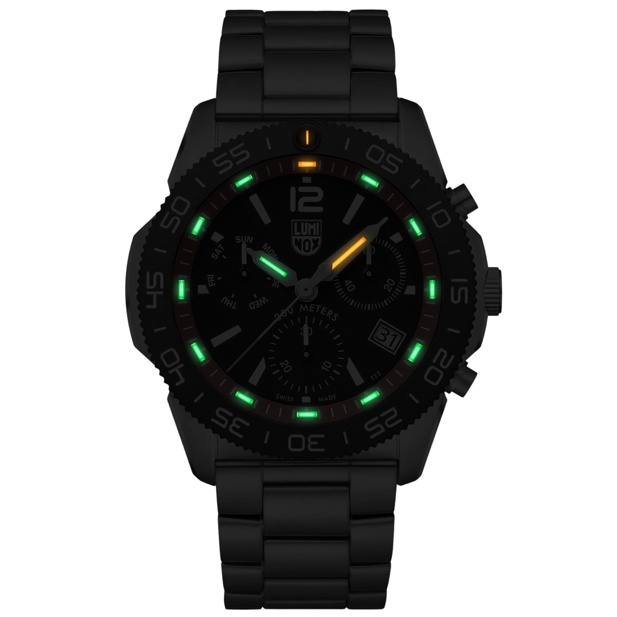 Luminox Pacific Diver Sea 44mm Chronograph Black Dial Steel Mens Quartz Watch XS.3155.M