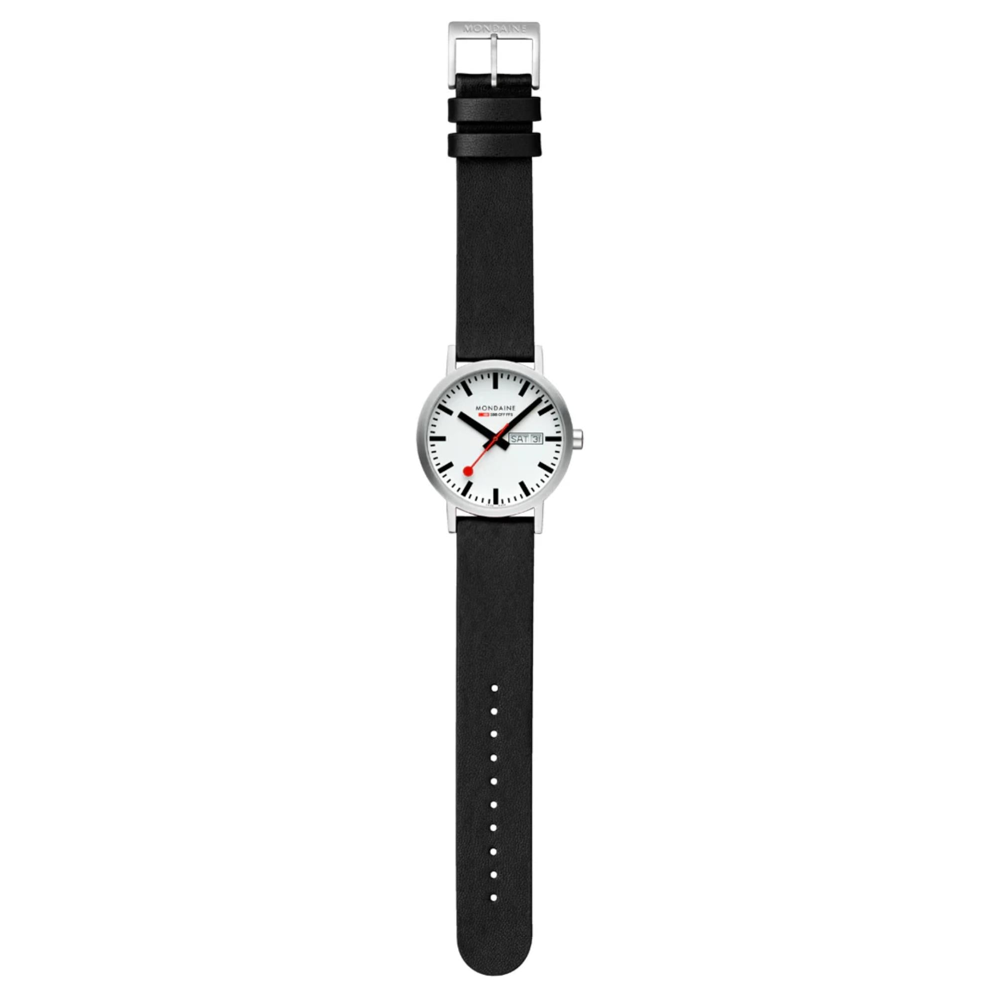 Mondaine Classic 40mm White Dial Leather Mens Quartz Watch A667.30360.11SBBV