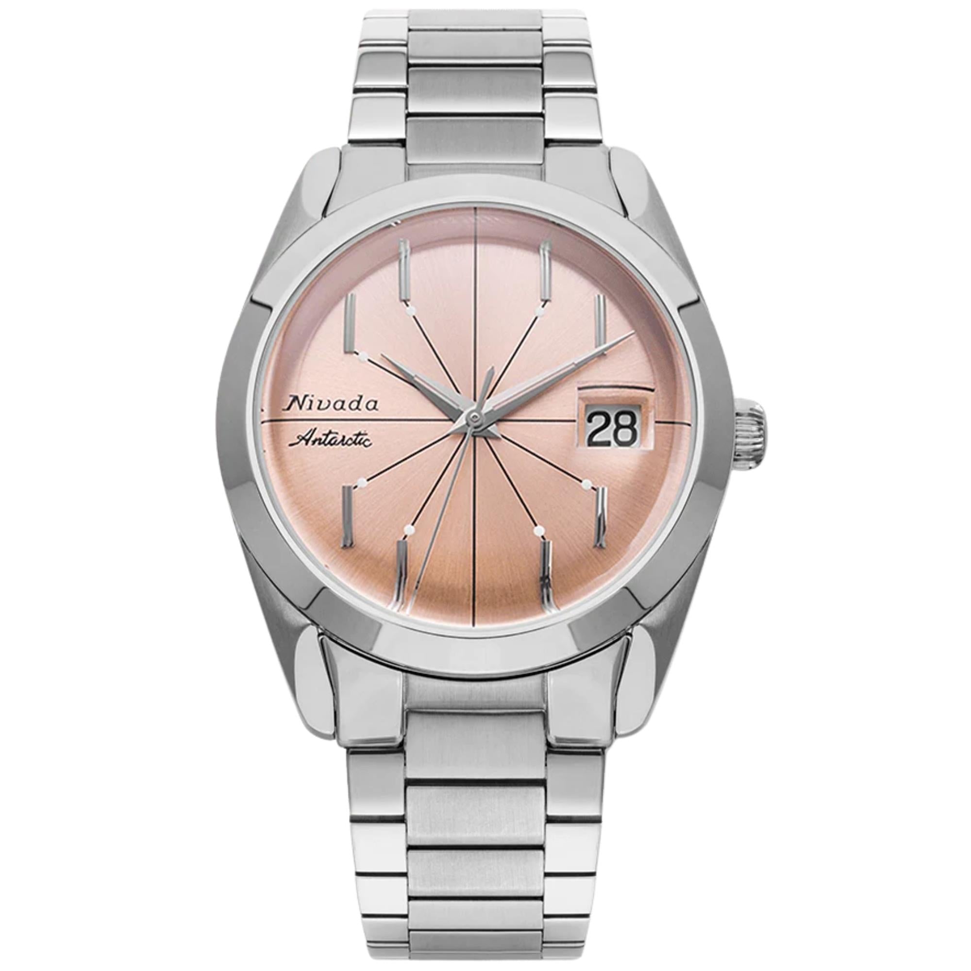 Nivada Grenchen Antarctic Spider 32042A20 salmon dial front view