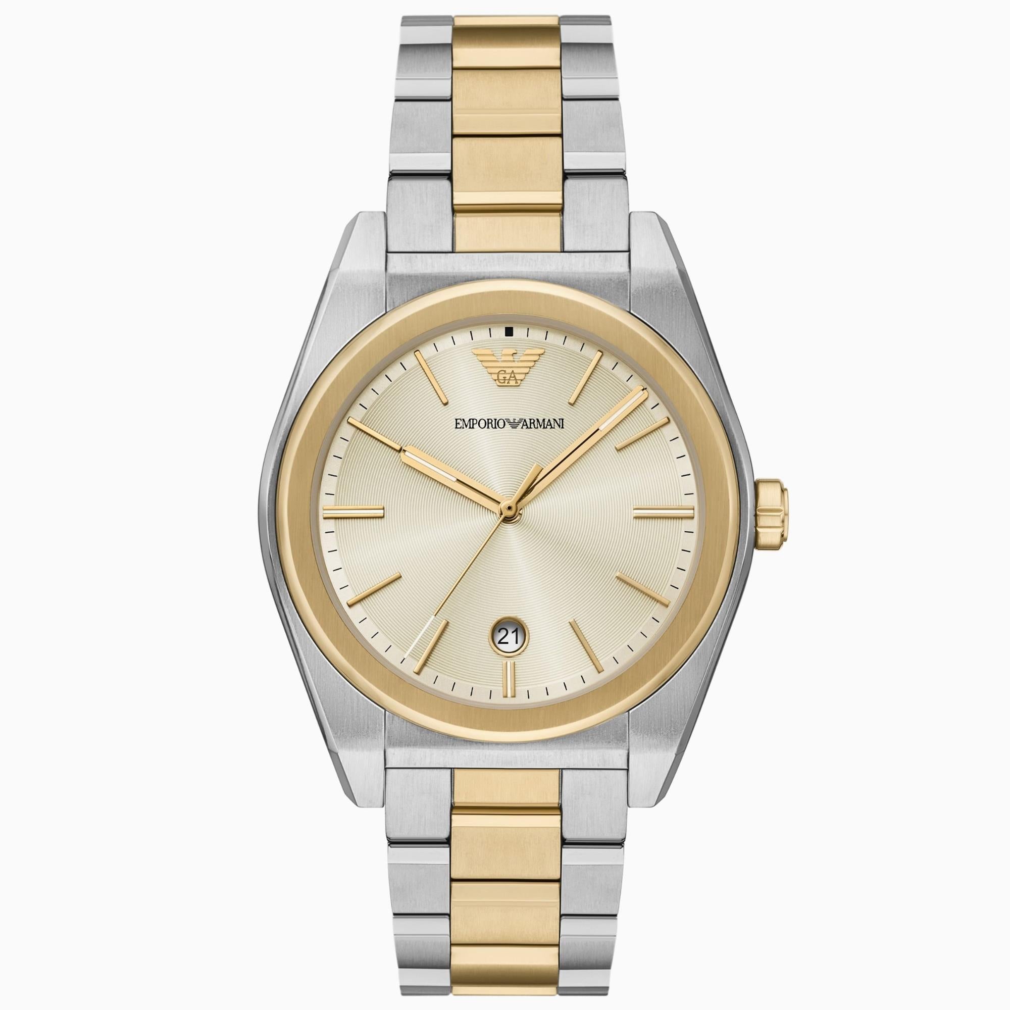 Emporio Armani Federico 41mm Cream Dial Steel Mens Quartz Watch AR11716