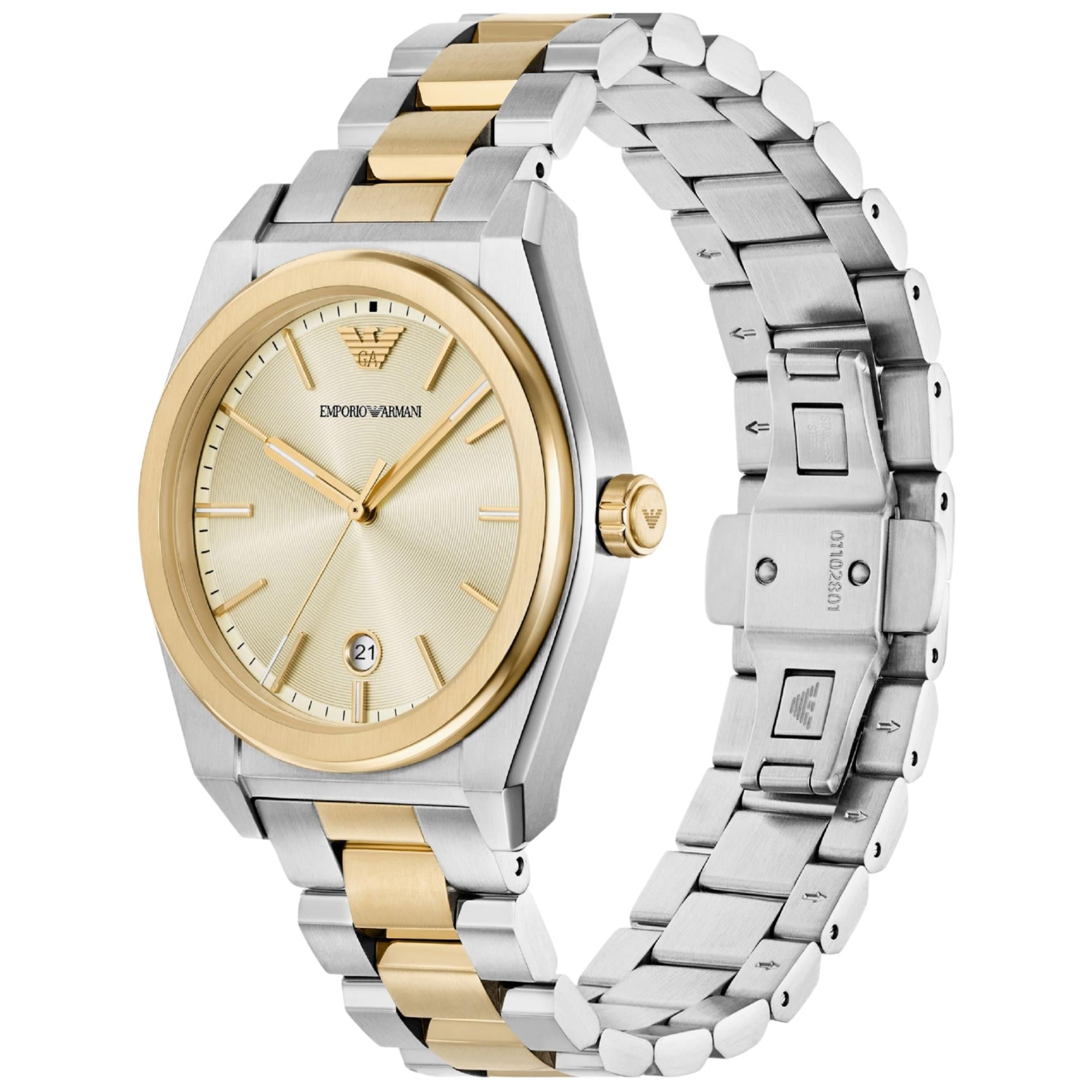 Emporio Armani Federico 41mm Cream Dial Steel Mens Quartz Watch AR11716