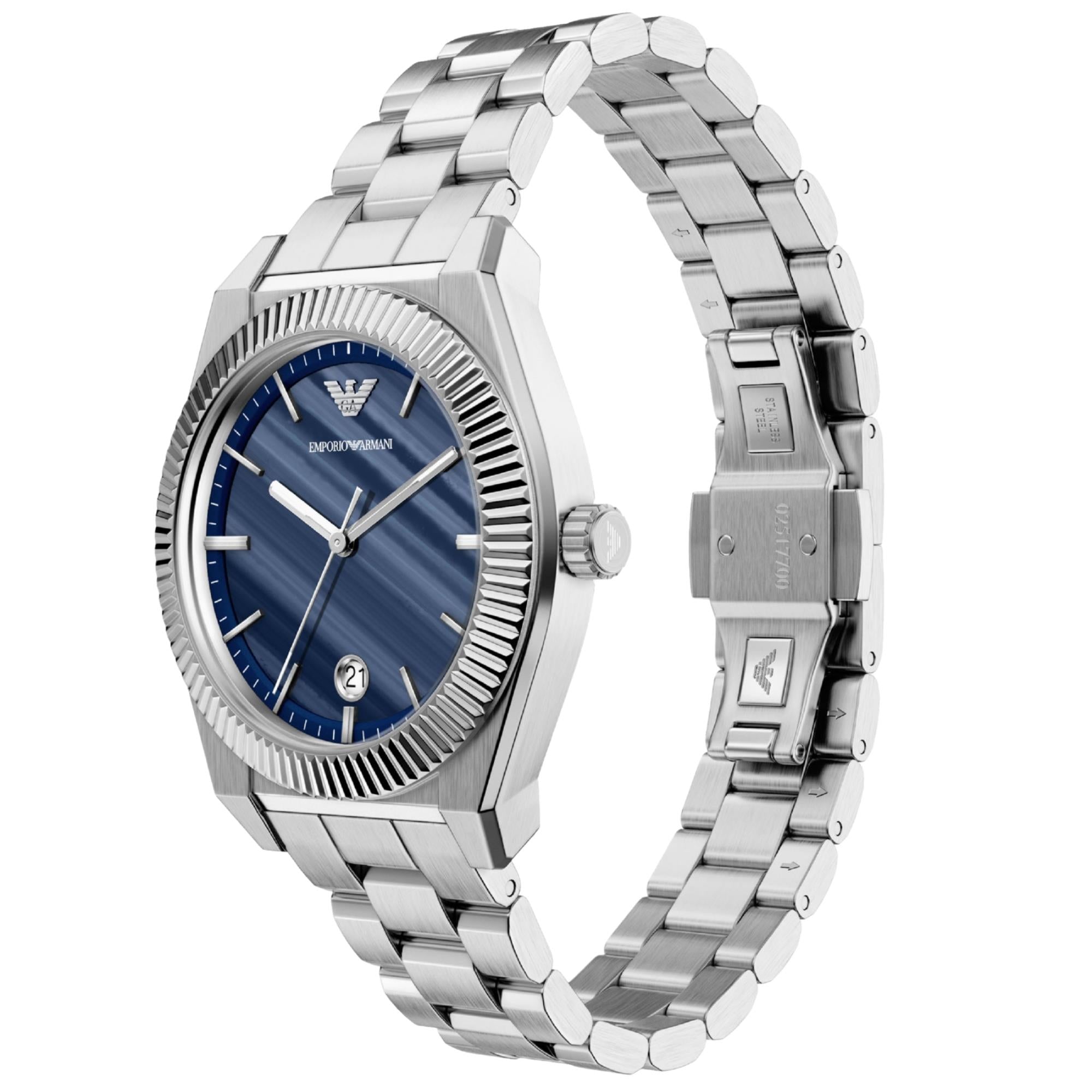 Emporio Armani Federico 37mm Blue Dial Steel Mens Quartz Watch AR11758