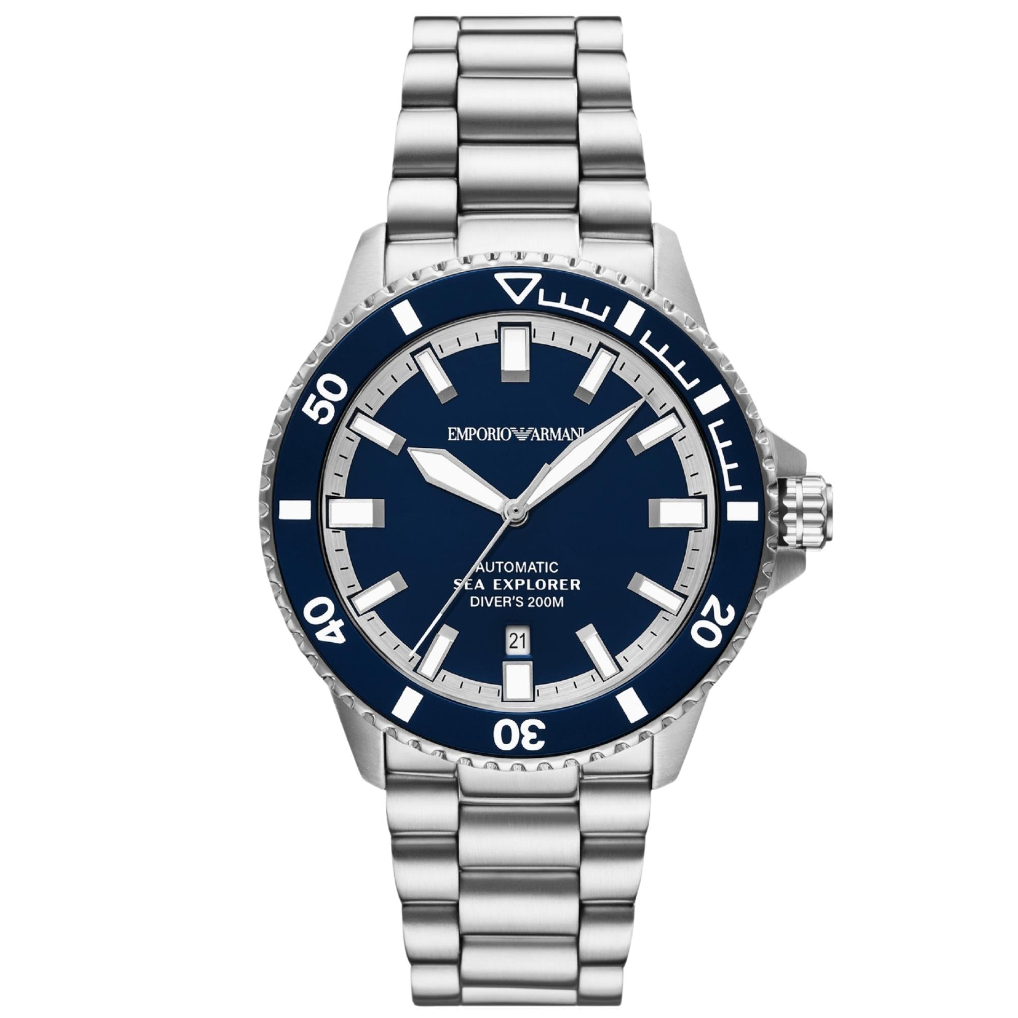 Emporio Armani Sea Explorer 42.5mm AR60087 blue dial front view