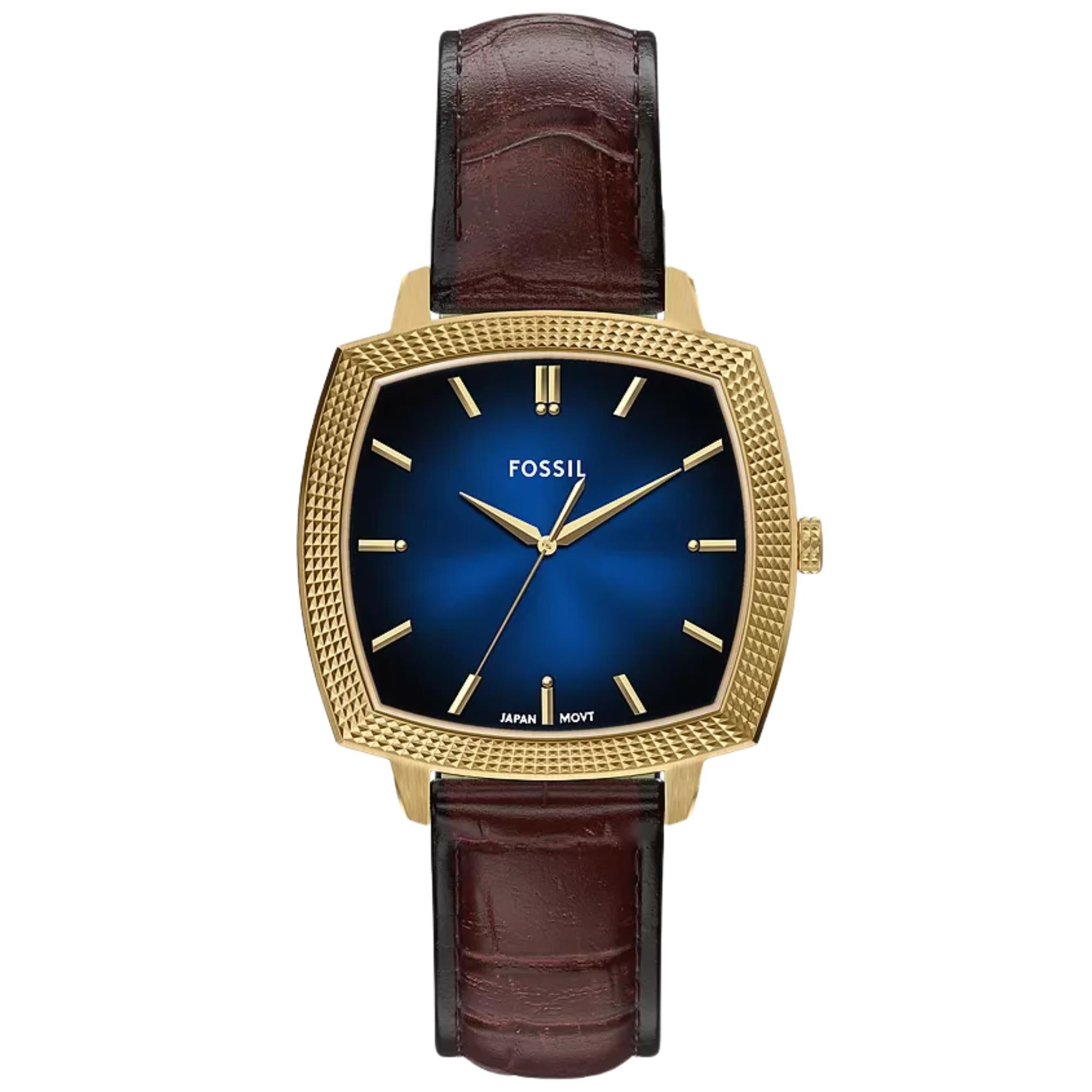 Fossil Machine x Nick Jonas 37mm Blue Dial Leather Quartz Watch LE1215
