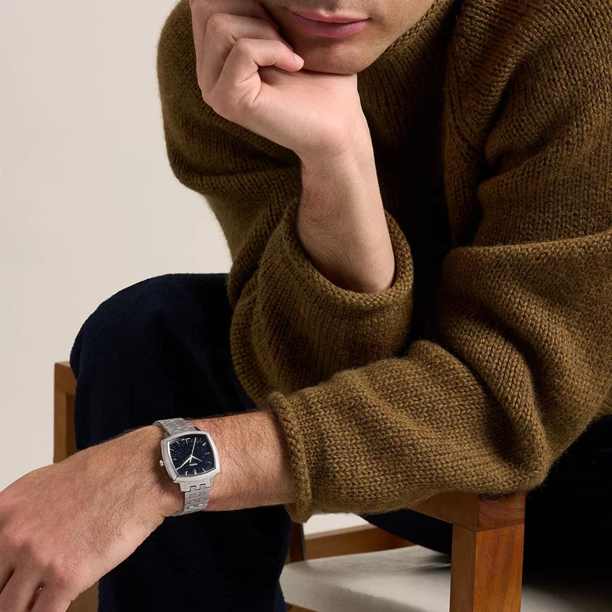 Fossil Machine x Nick Jonas 37mm Blue Dial Steel Quartz Watch LE1216
