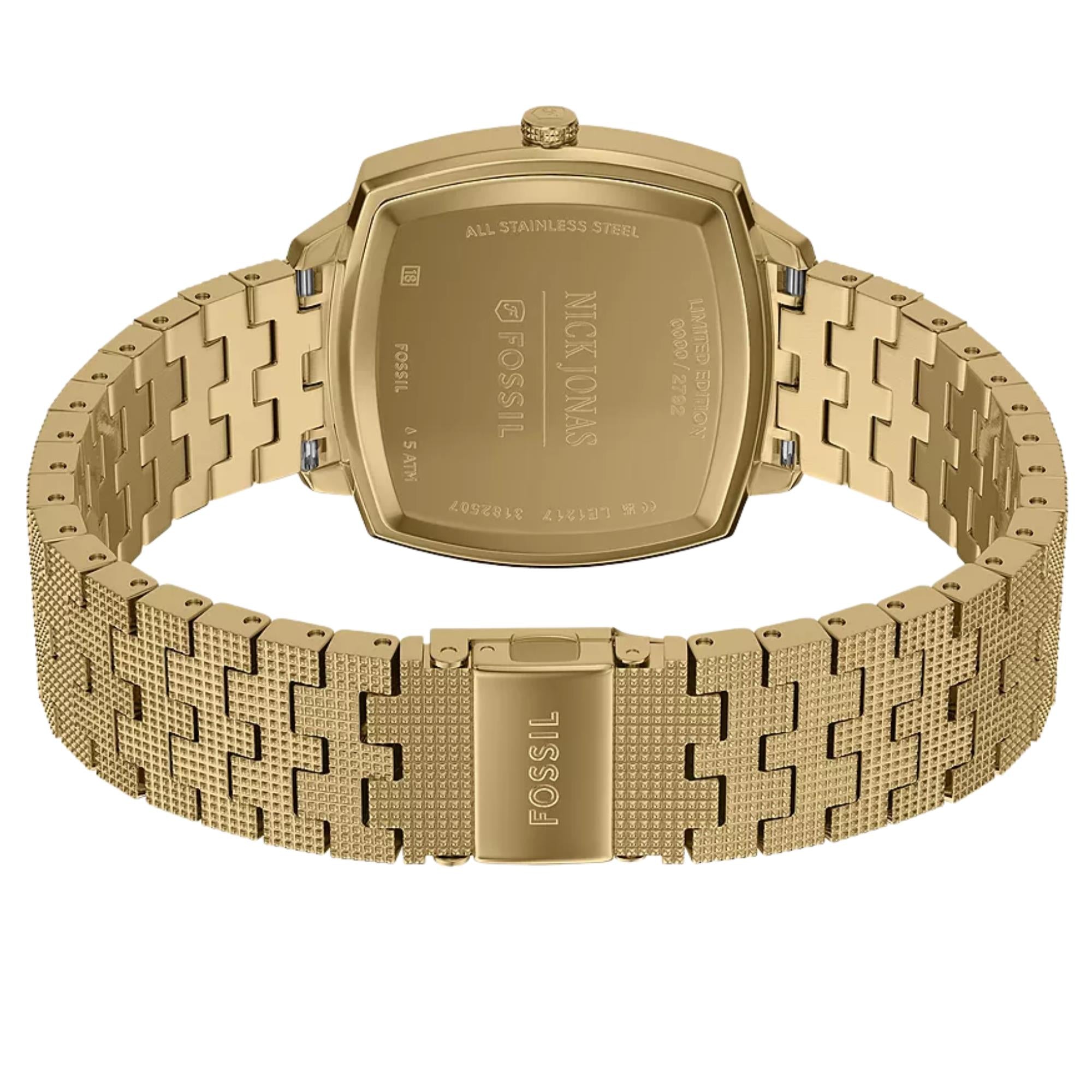 Fossil Machine x Nick Jonas 37mm Green Dial Steel Quartz Watch LE1217