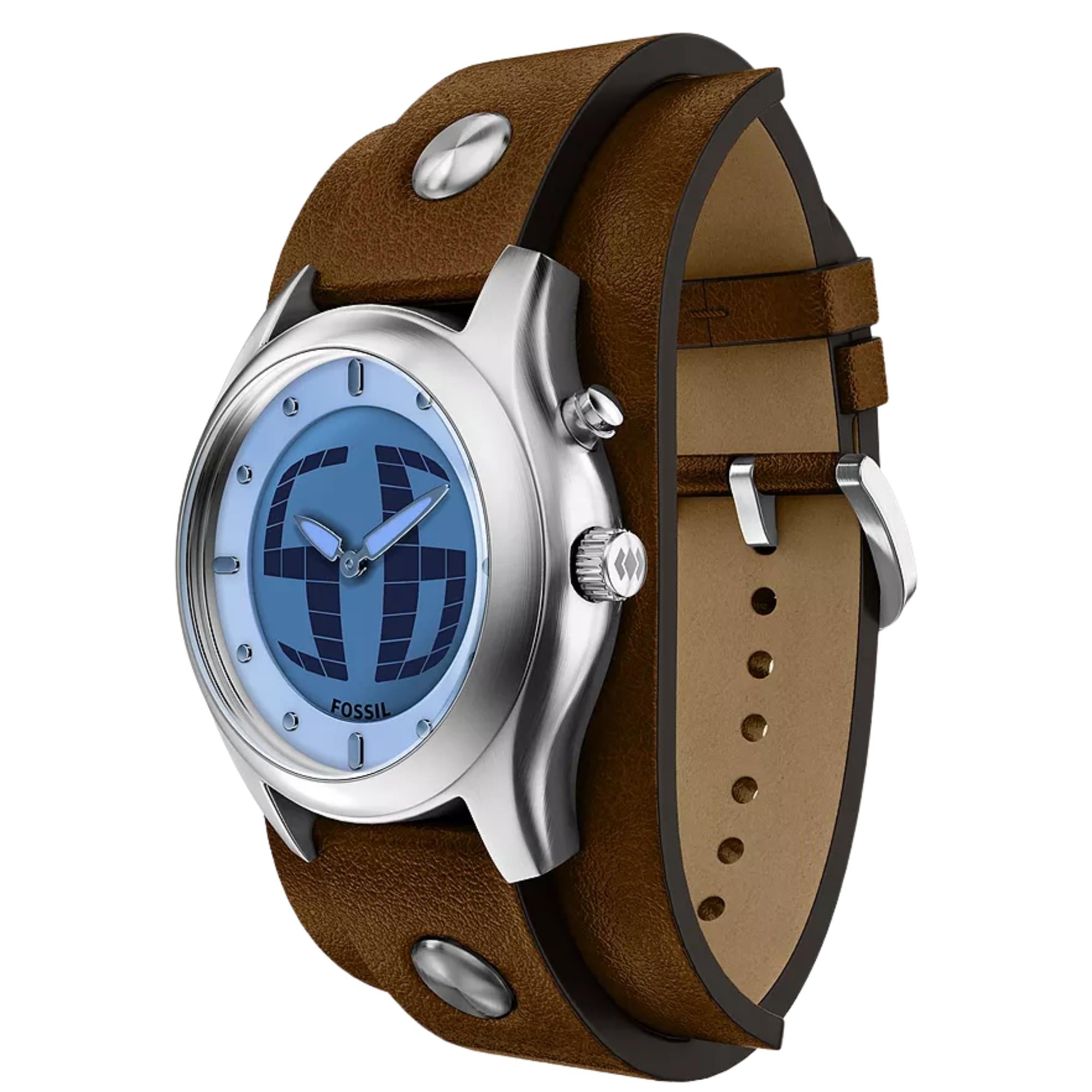 Fossil Y2K Big Tic 40mm Limited Edition Digital Leather Quartz Watch LE1229