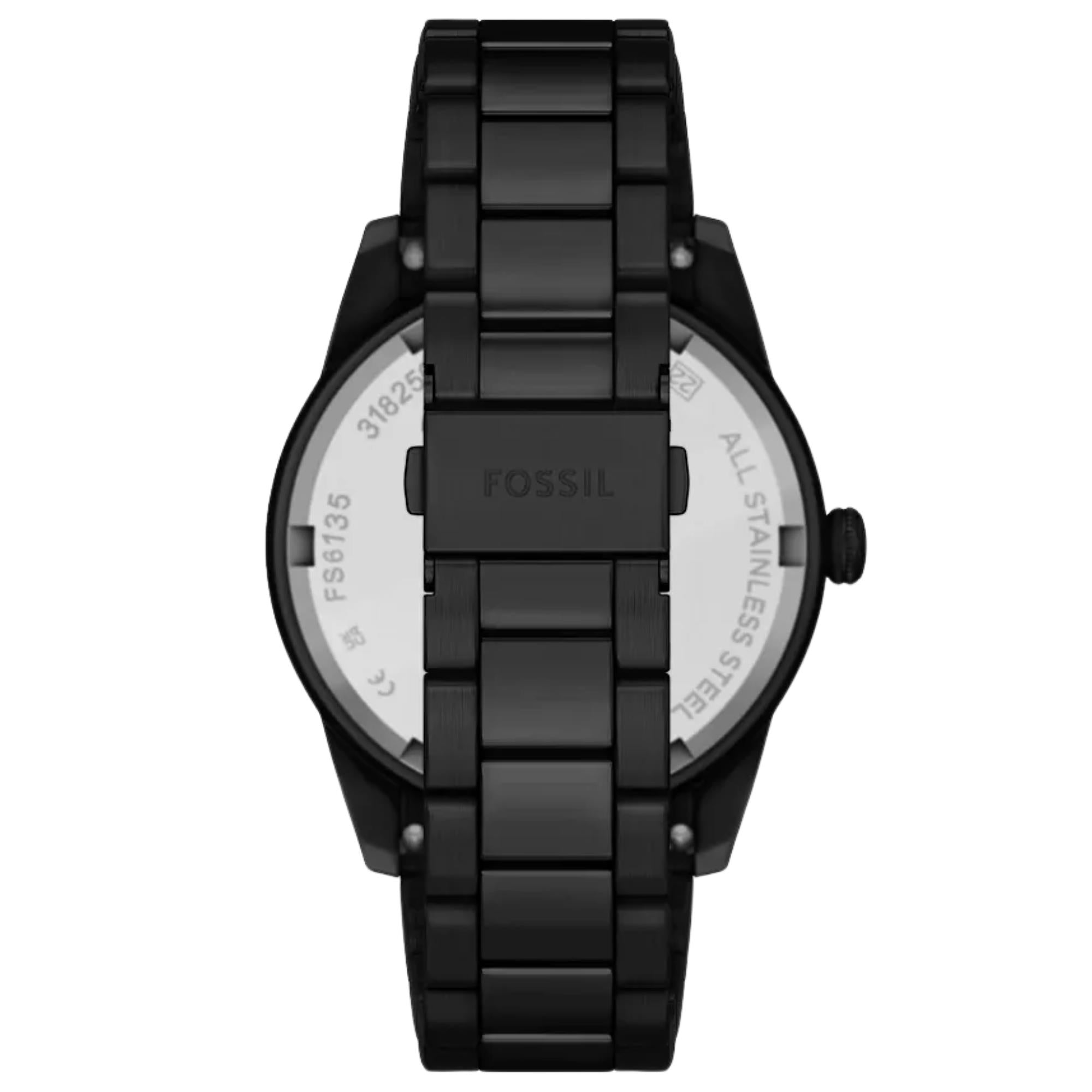 Fossil Pearson 42mm Chronograph Black Dial Steel Mens Quartz Watch FS6135
