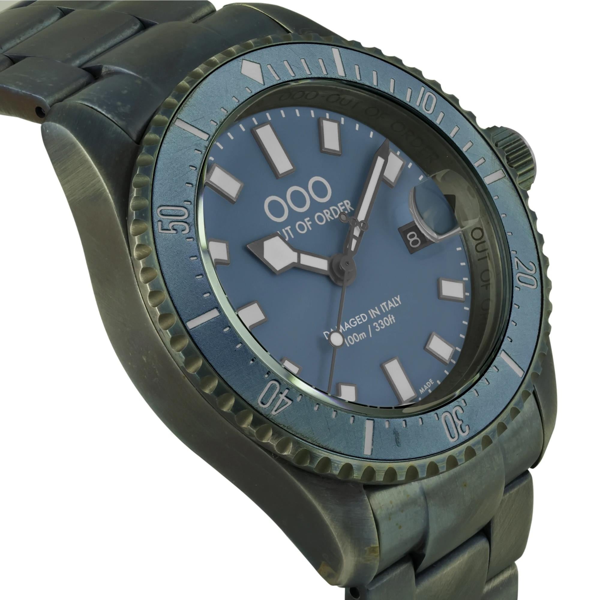Out of Order Casanova 44mm Blue Mediterraneo Blue Dial Steel Mens Quartz Watch OOO.001-27.BL.BI