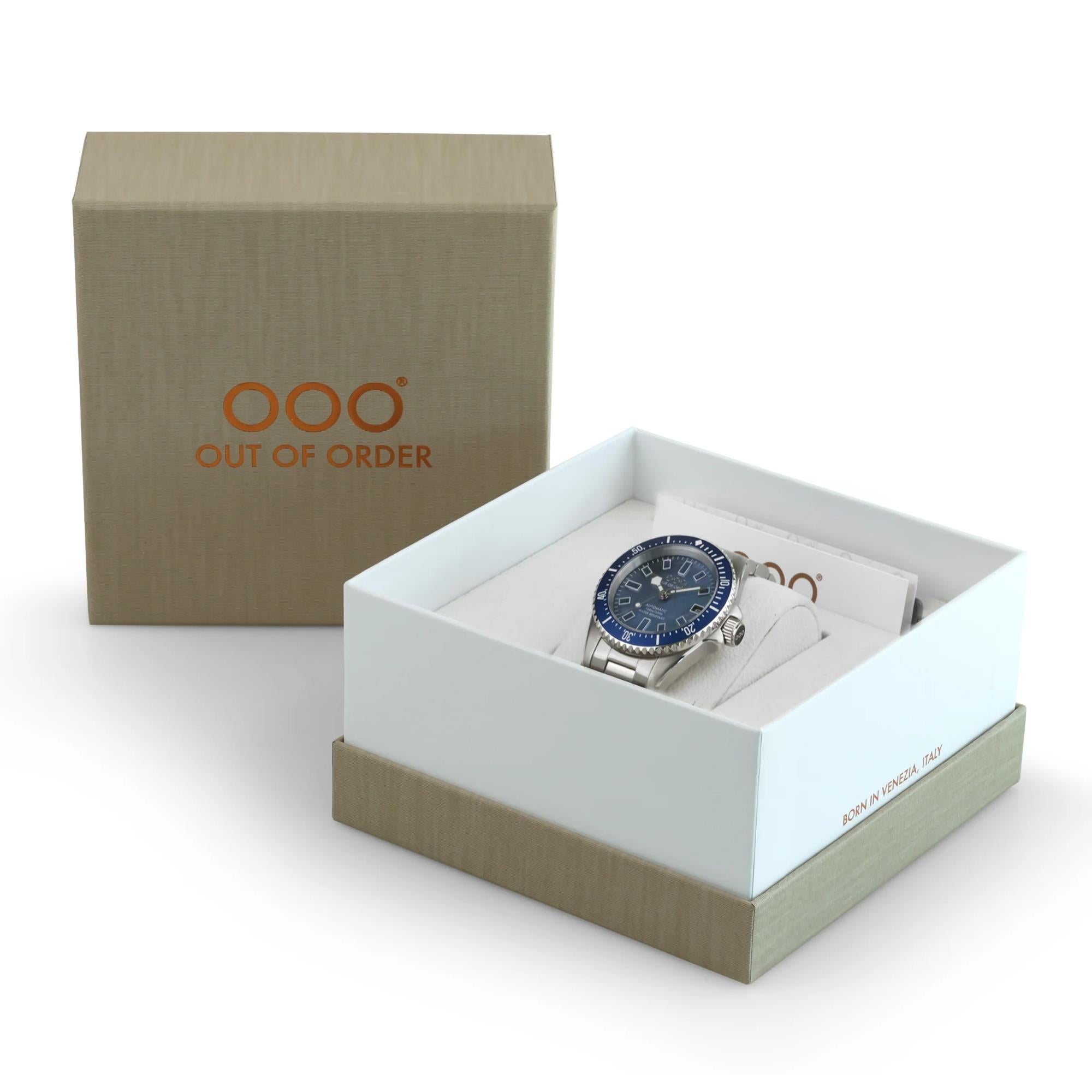 Out of Order Casanova 38mm Giudecca Blue Mother of Pearl Steel Mens Automatic Watch OOO.001-38.BL