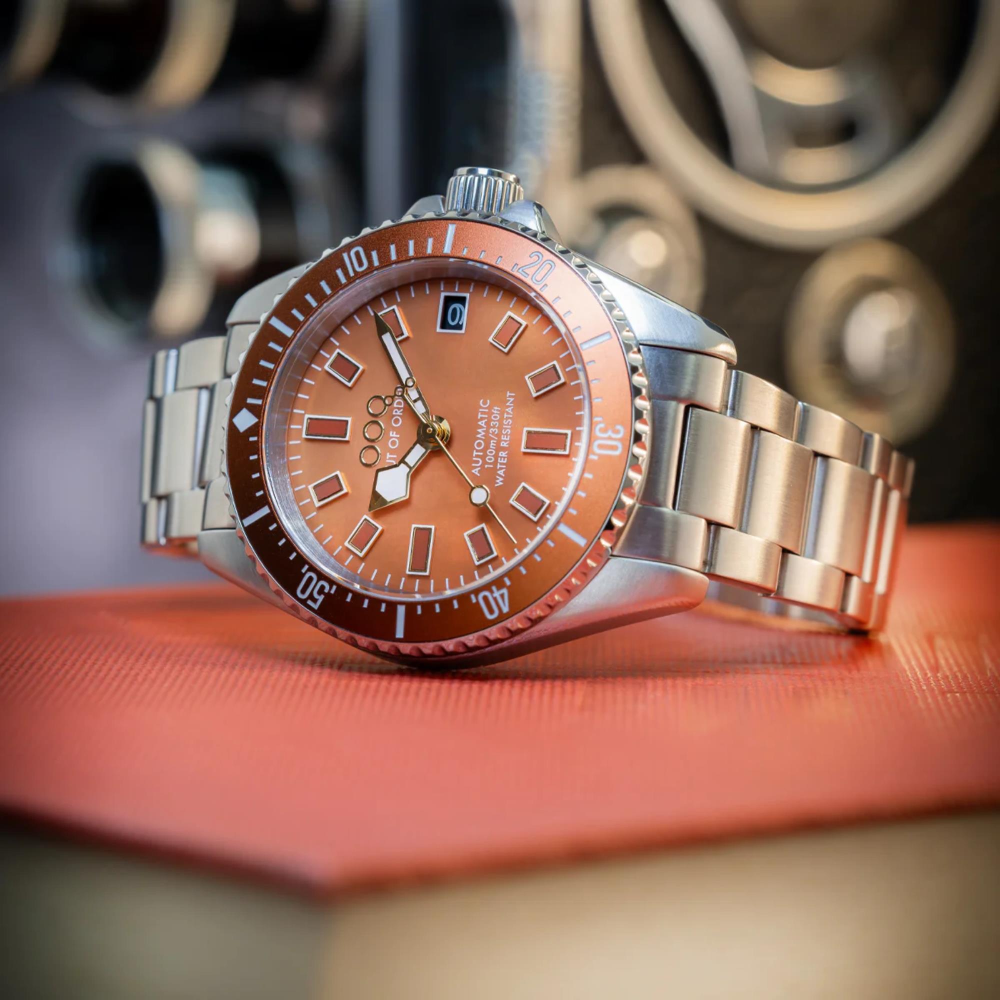 Out of Order Casanova 38mm Rialto Ember Mother of Pearl Steel Mens Automatic Watch OOO.001-38.AR