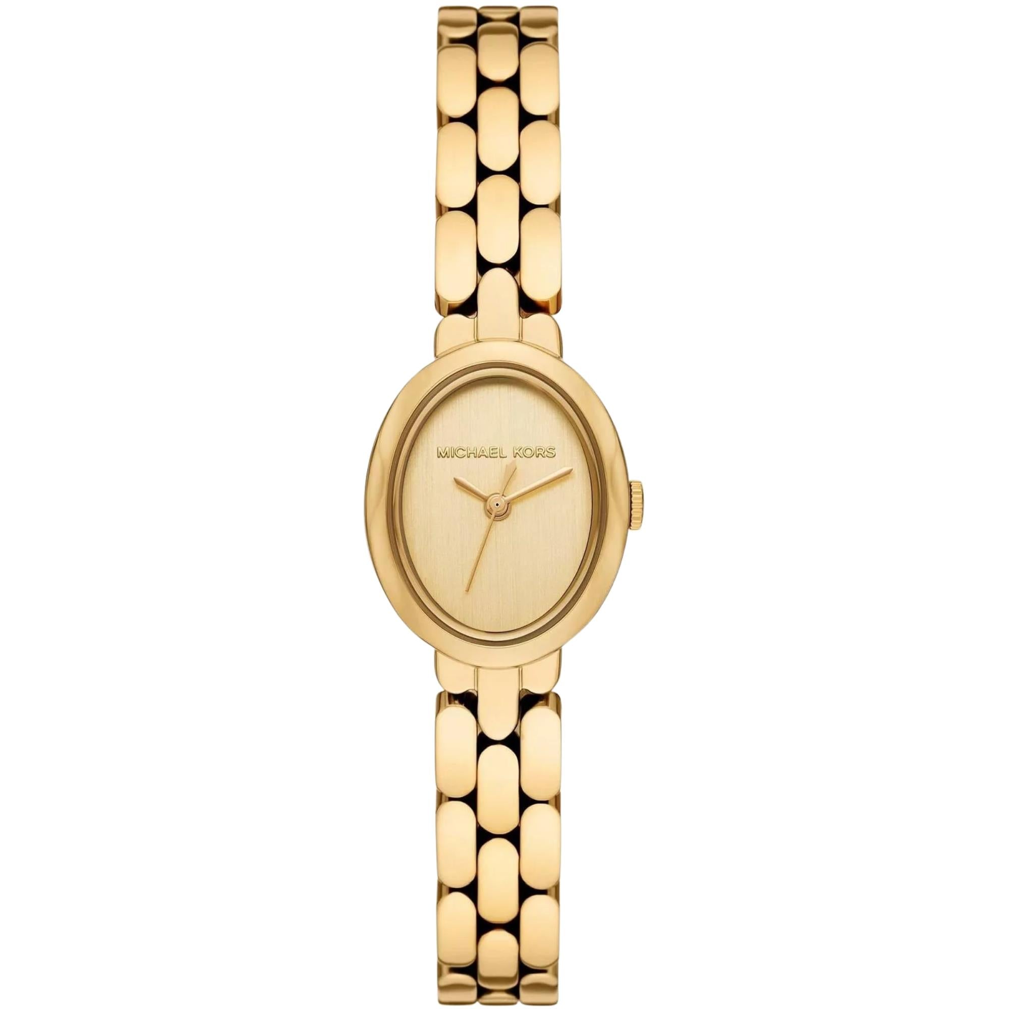 Michael Kors Maude 20.5mm Gold Dial Steel Ladies Quartz Watch MK4955