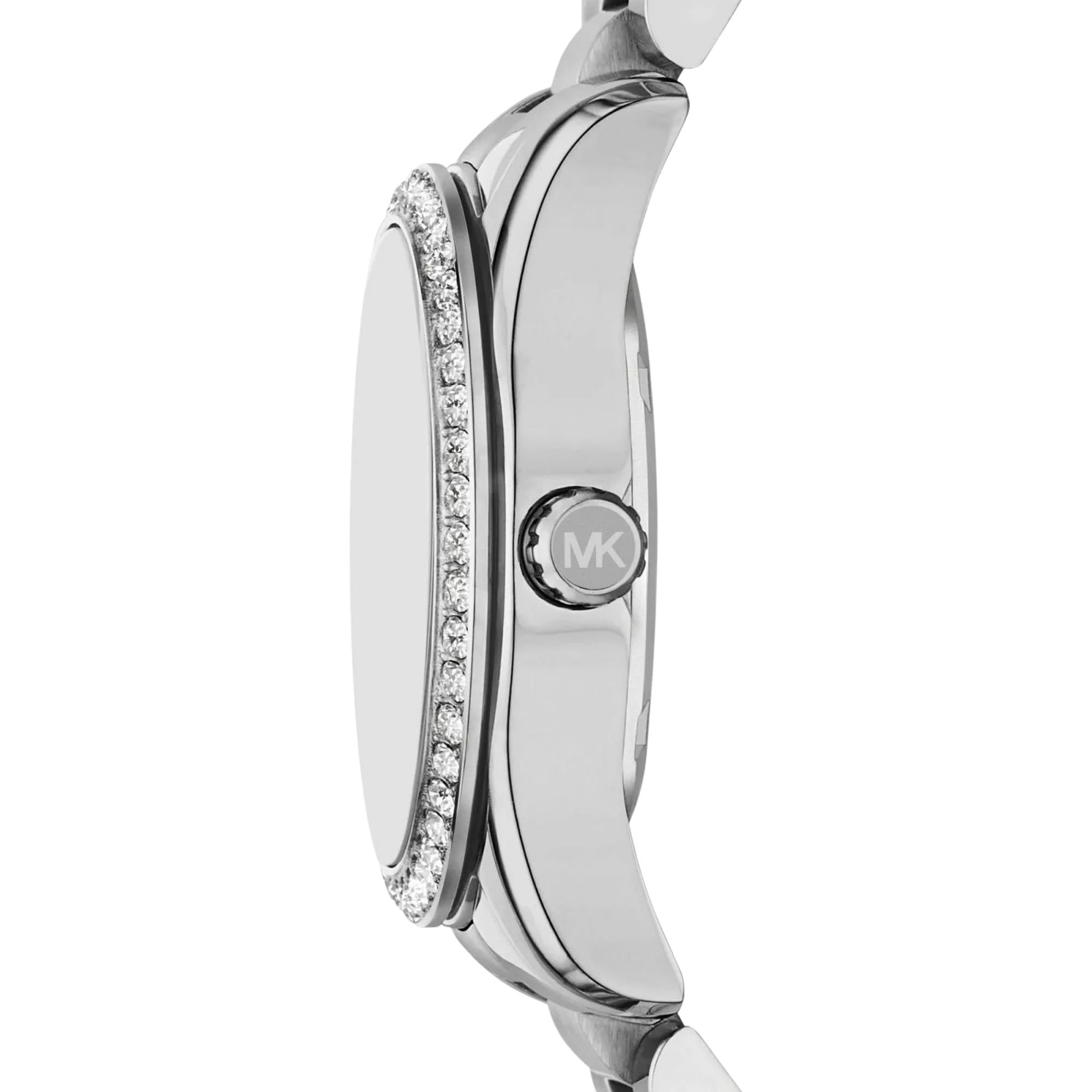 Michael Kors Lexington 33mm Chronograph Silver Dial Steel Ladies Quartz Watch MK4979
