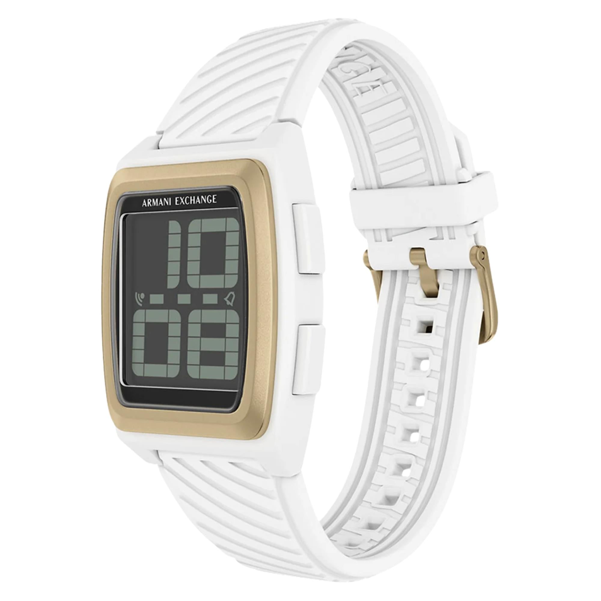 Armani Exchange Kelvin 42mm Digital Silicone Mens Quartz Watch AX2968