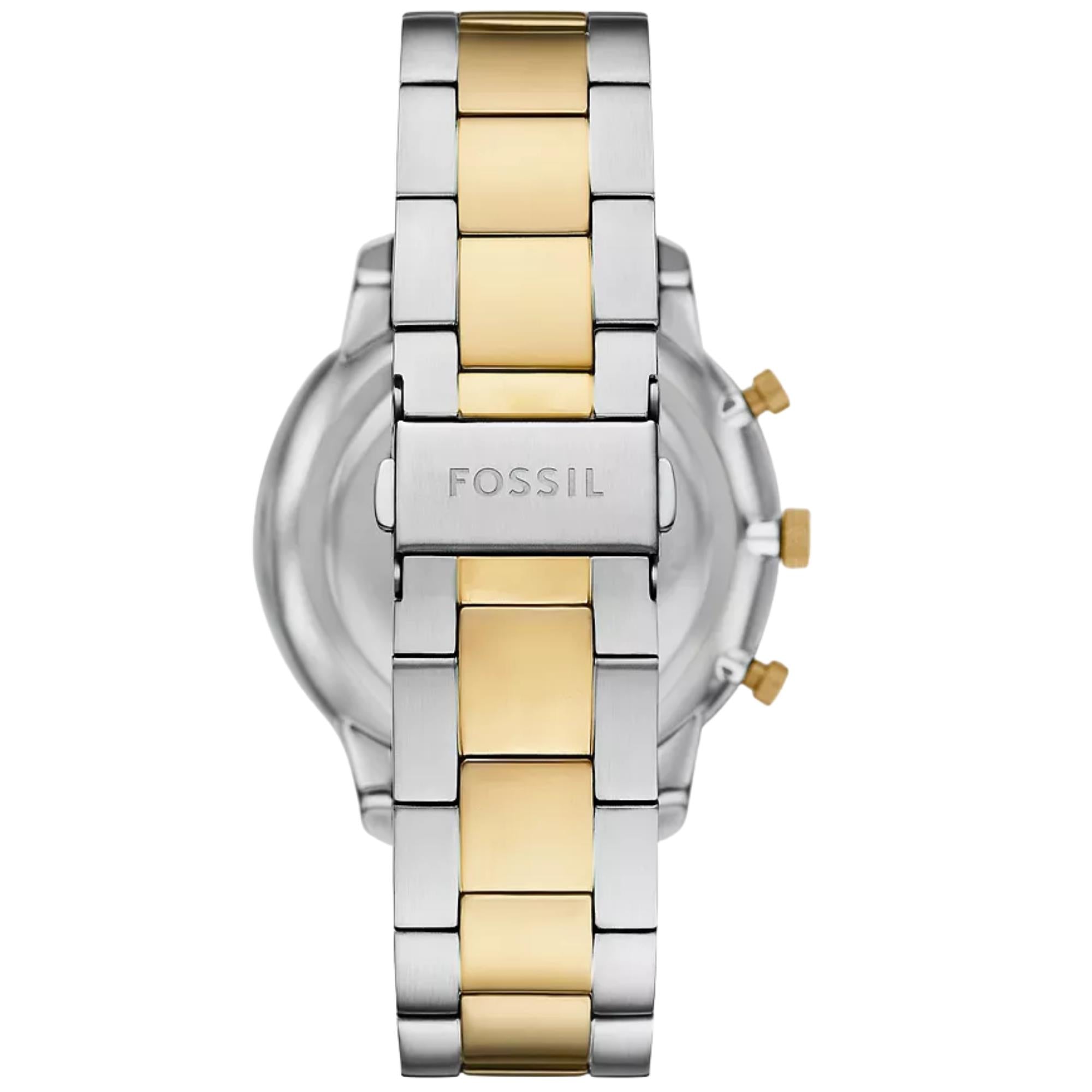 Fossil Neutra 44mm Chronograph Silver Dial Steel Mens Quartz Watch FS6112