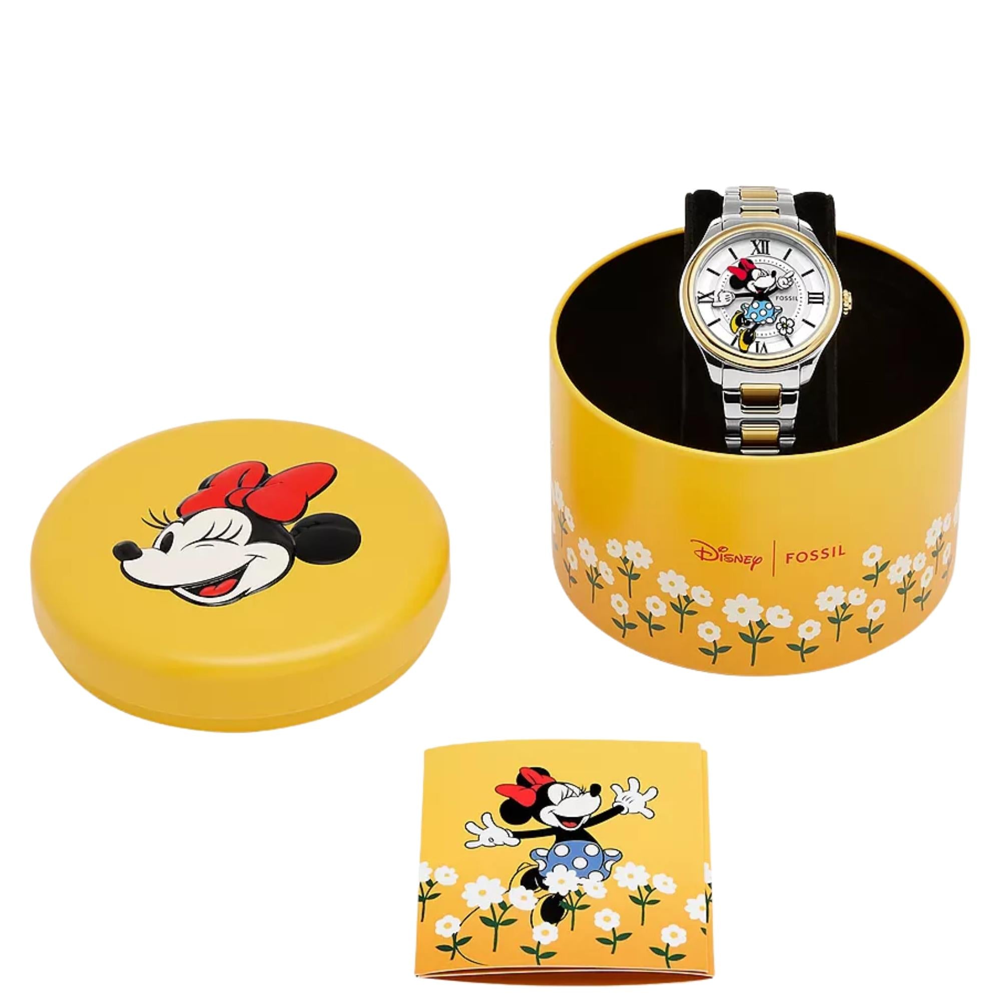 Fossil Disney Minnie Mouse 38mm Special Edition Silver Dial Steel Quartz Watch SE1122