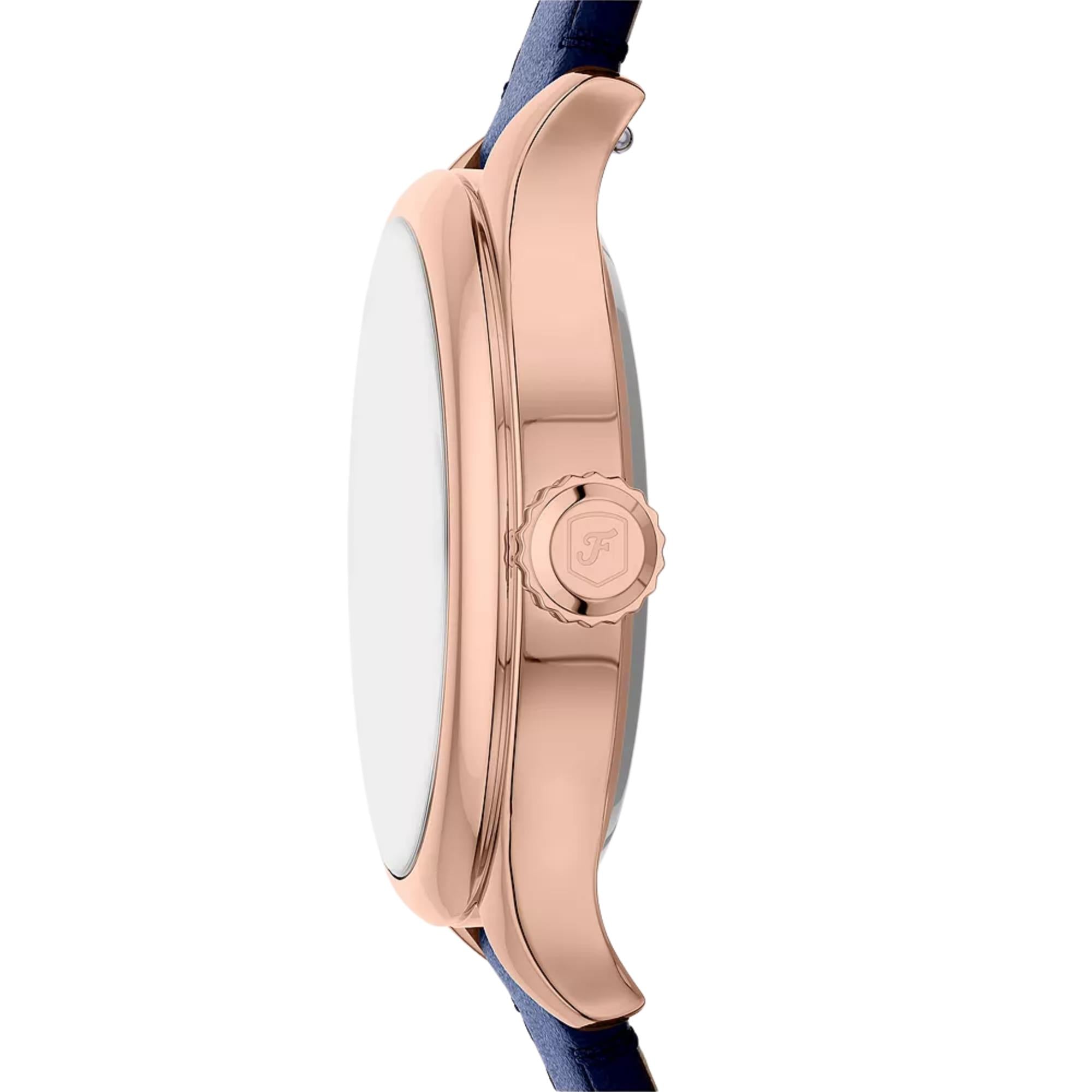 Fossil Gilmore 28mm Blue Dial Leather Ladies Quartz Watch ES5424