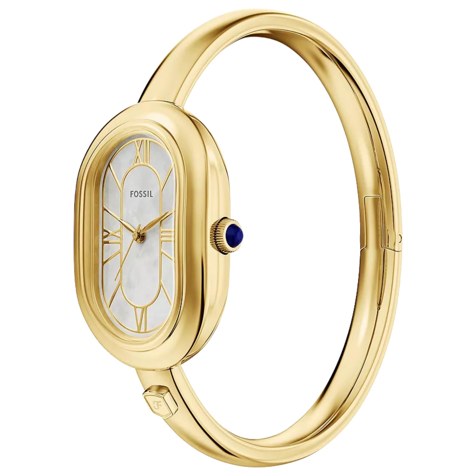Fossil Sloan 25mm Mother of Pear Dial Steel Ladies Quartz Bangle Watch ES5444
