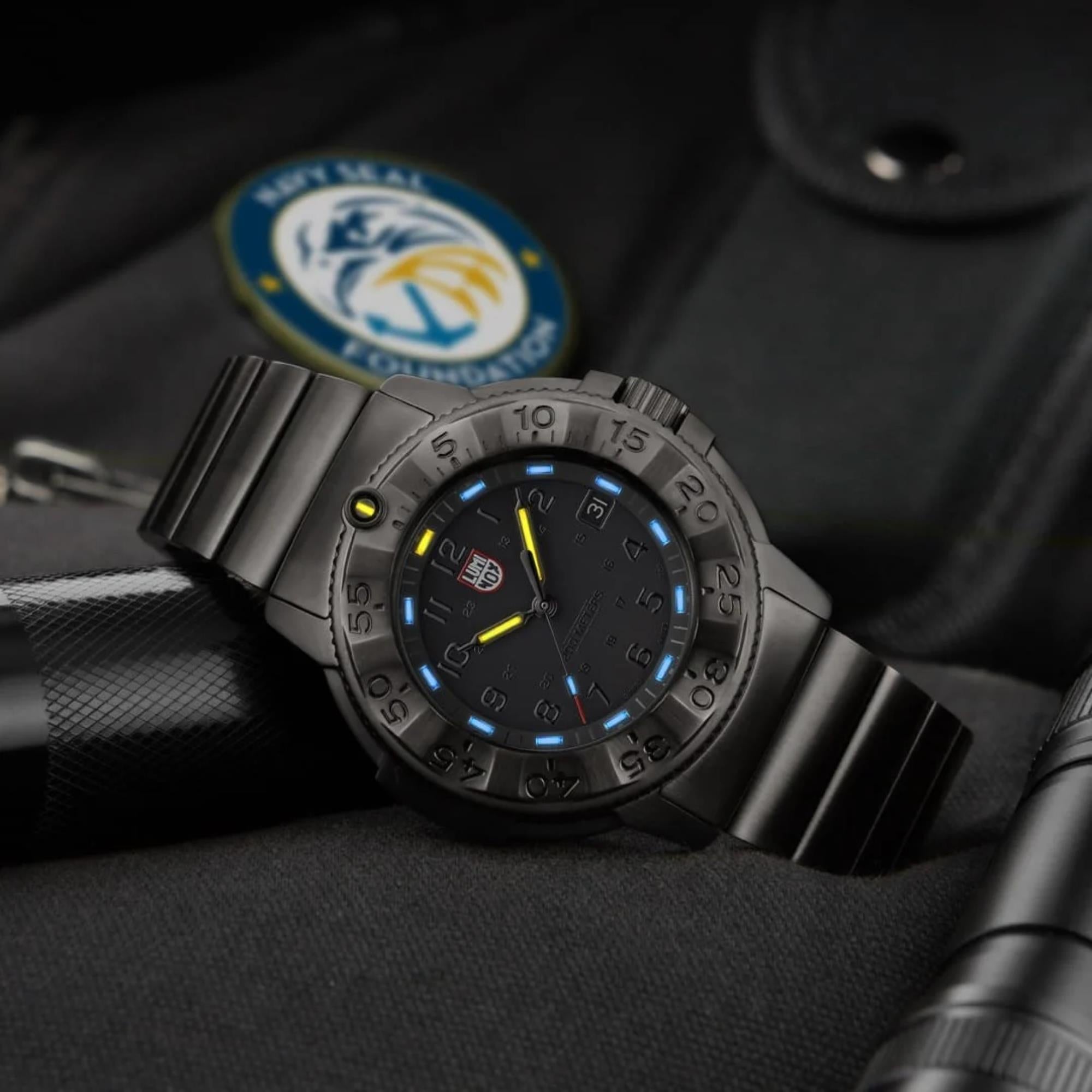 Luminox Navy Seal Foundation 43mm Black Dial Steel Mens Quartz Watch XS.3228.NSF