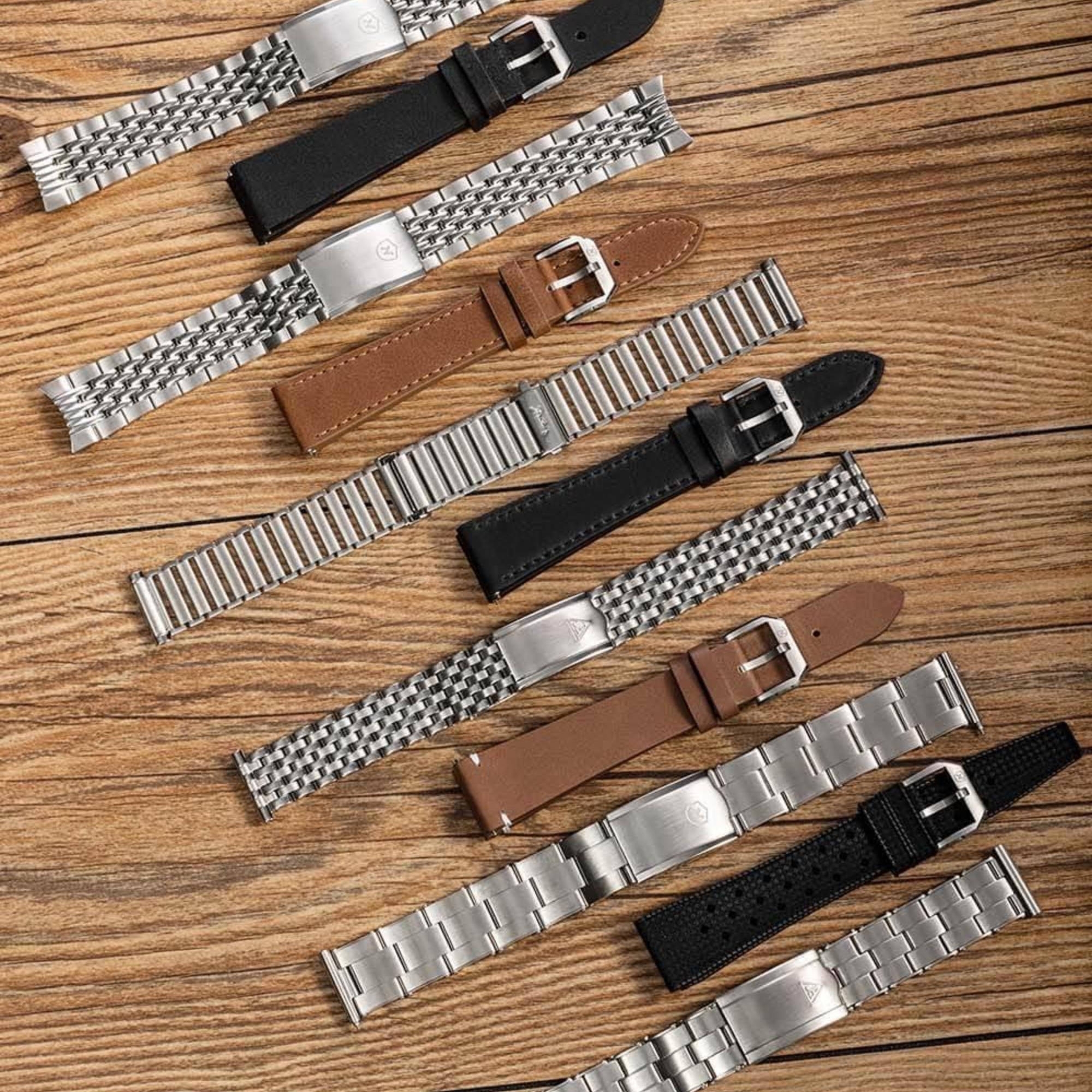 Nivada Grenchen 20mm Brown Leather Strap NZ16AB