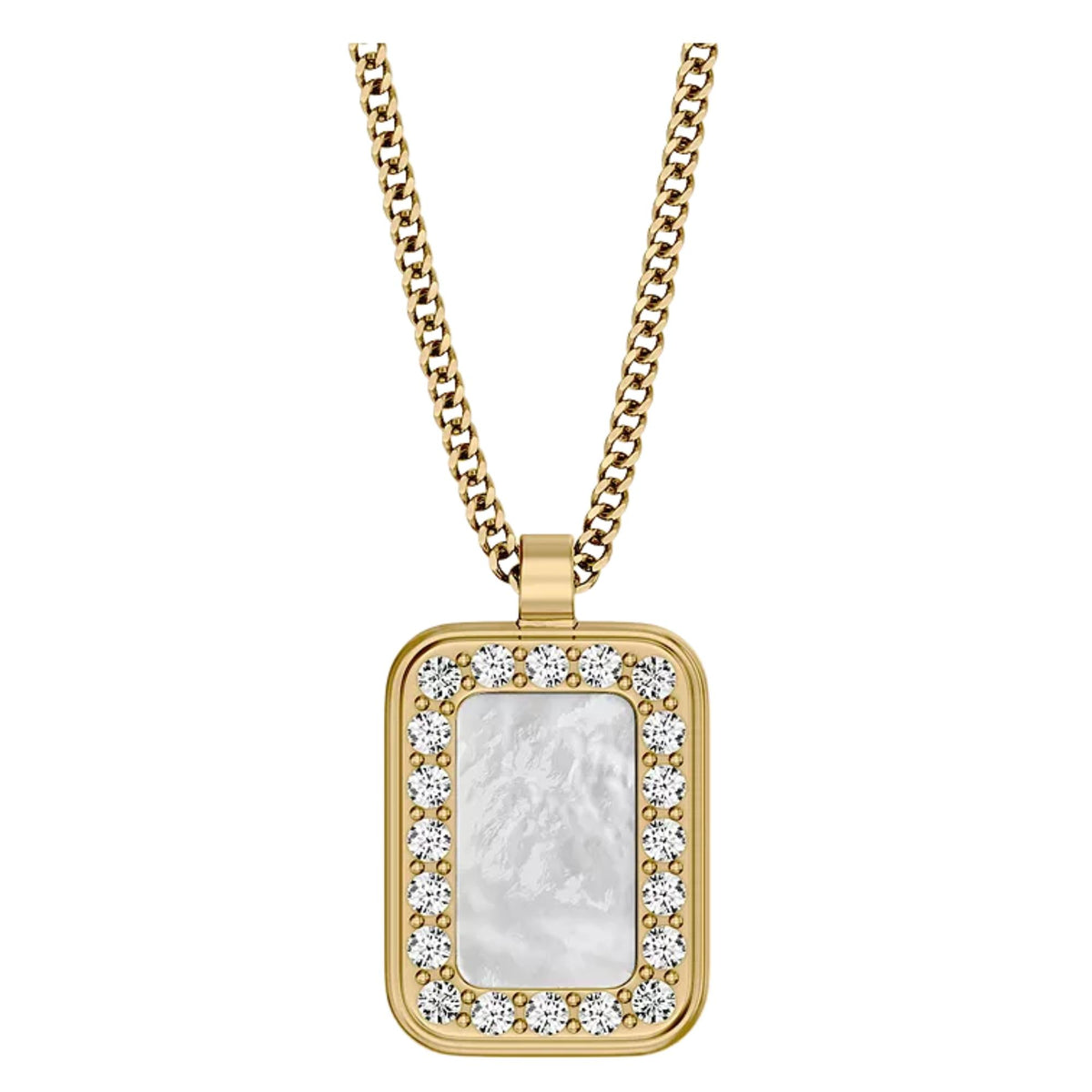 Fossil Raquel Glitz White Mother of Pearl Pendant Ladies Necklace JF04997710