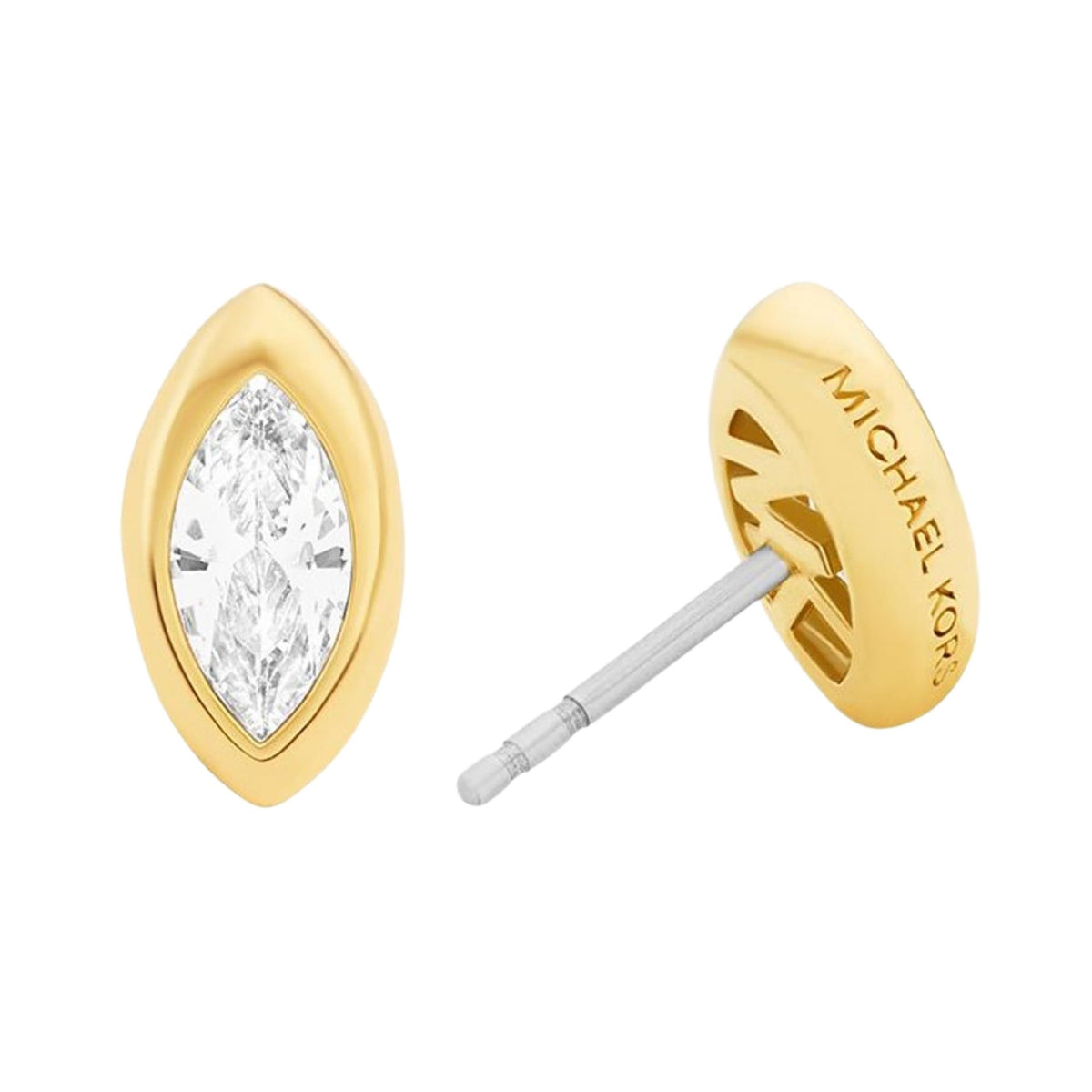 Michael Kors MK Logo MKJ8677710 side view showing post fitting and engraved brand name detail