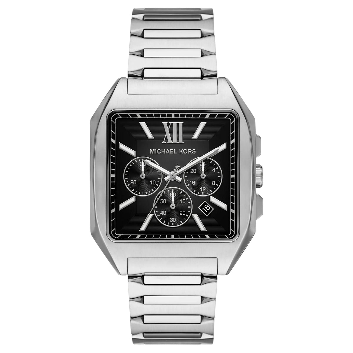 Michael Kors Hayes 40mm Chronograph Black Dial Steel Mens Quartz Watch MK9283
