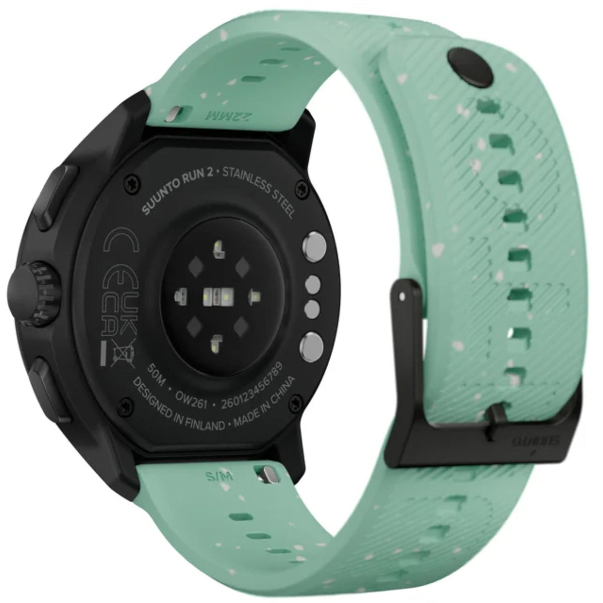 Suunto Run 2 46.5mm 64GB AMOLED Digital Aloe Green Silicone Smart Fitness Watch SS051641000