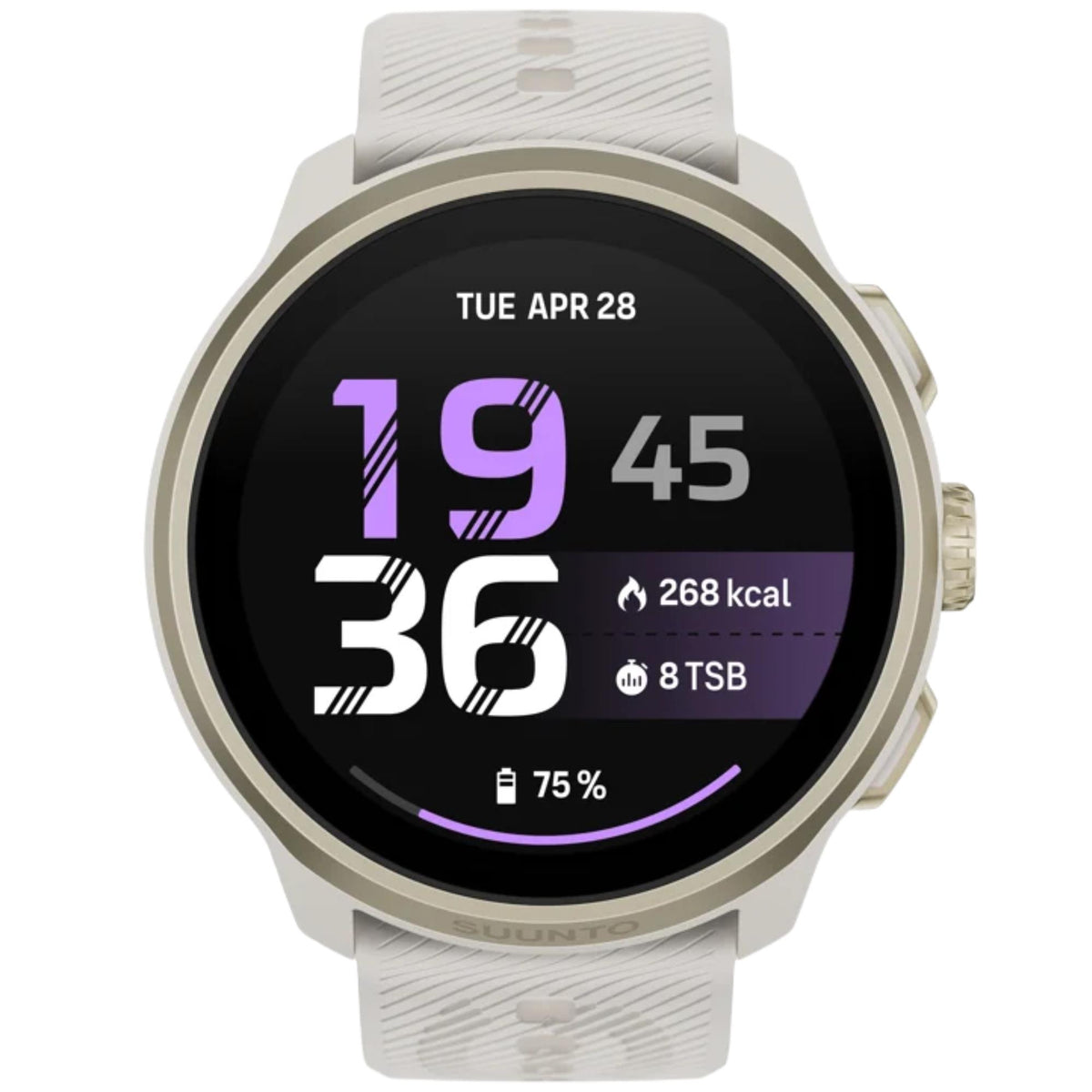 Suunto Run 2 46.5mm 64GB AMOLED Digital Feather Gold Silicone Strap Smart Fitness Watch SS051640000