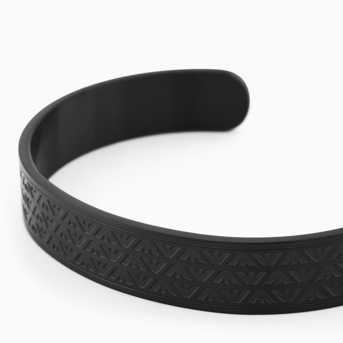 Emporio Armani Eagle Logo Black Steel Mens Cuff Bracelet EGS3383001