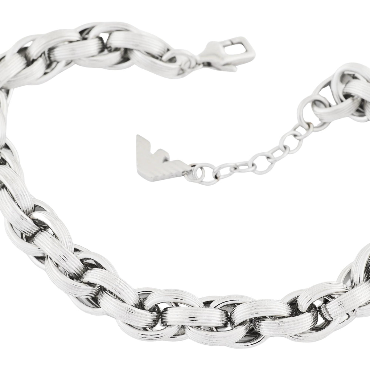 Emporio Armani Iconic Trend Silver Steel Mens Chain Bracelet EGS3377040
